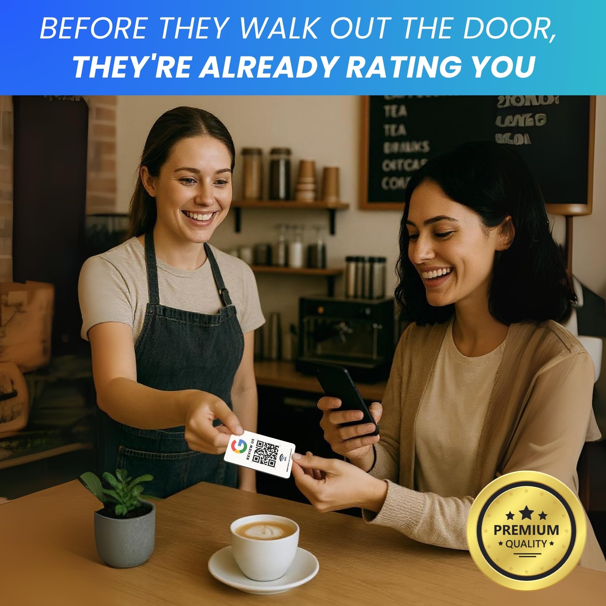 MESSAGENES - Tarjeta con NFC y QR | Tarjeta para Conseguir Reseñas | Compatible con Google Business | Pack 10 Unidades | QR Dinámico Editable | Analíticas de Escaneo | Sirve para iPhone y Android