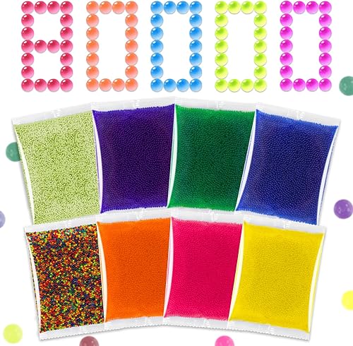 Recambio de munición de bolas de gel de 0.276-0.315in (8 paquetes-10.000 por paquete), cuentas de bola de agua para gel de juguete, blasters,