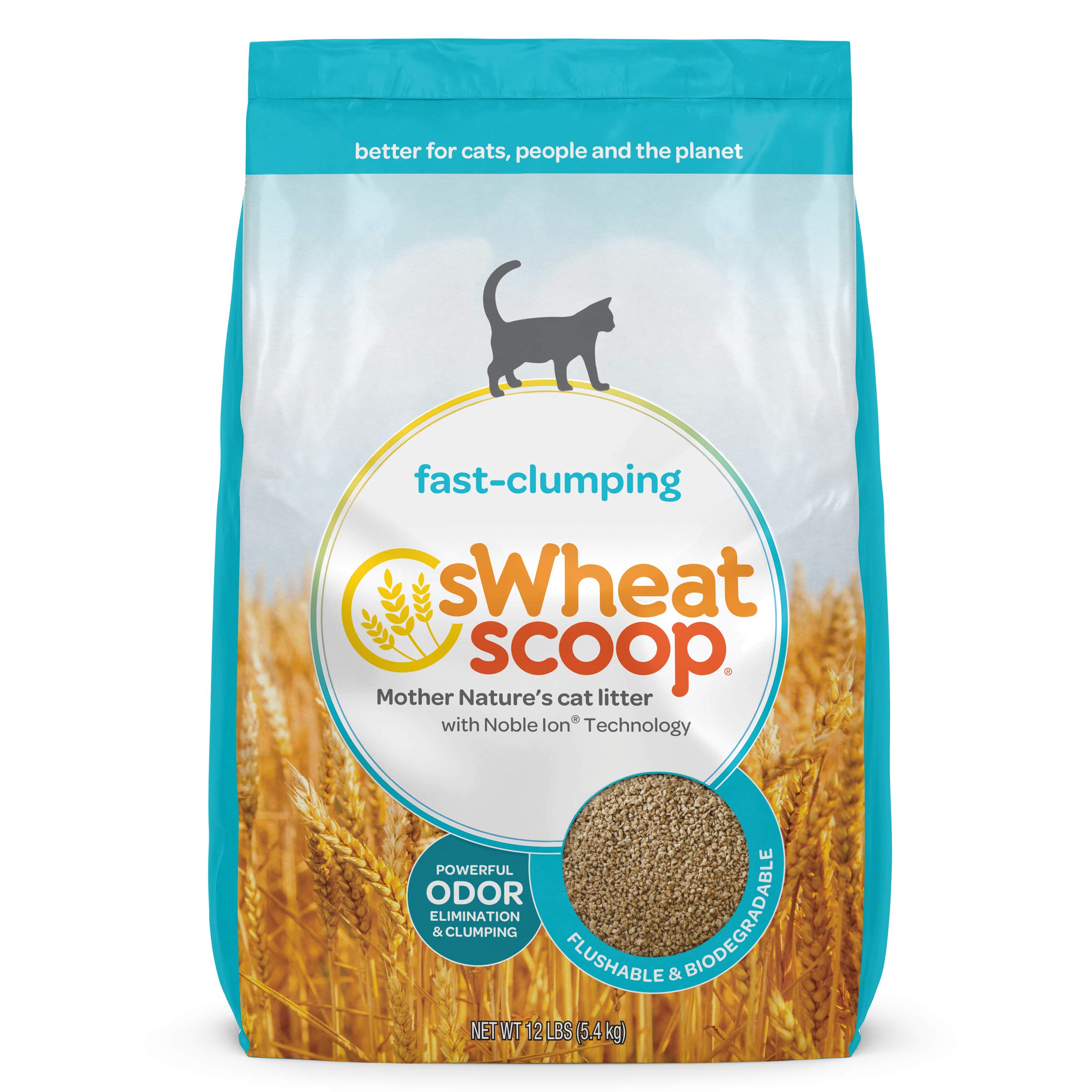 sWheat Scoop Natural Fast-Clumping Wheat Cat Litter