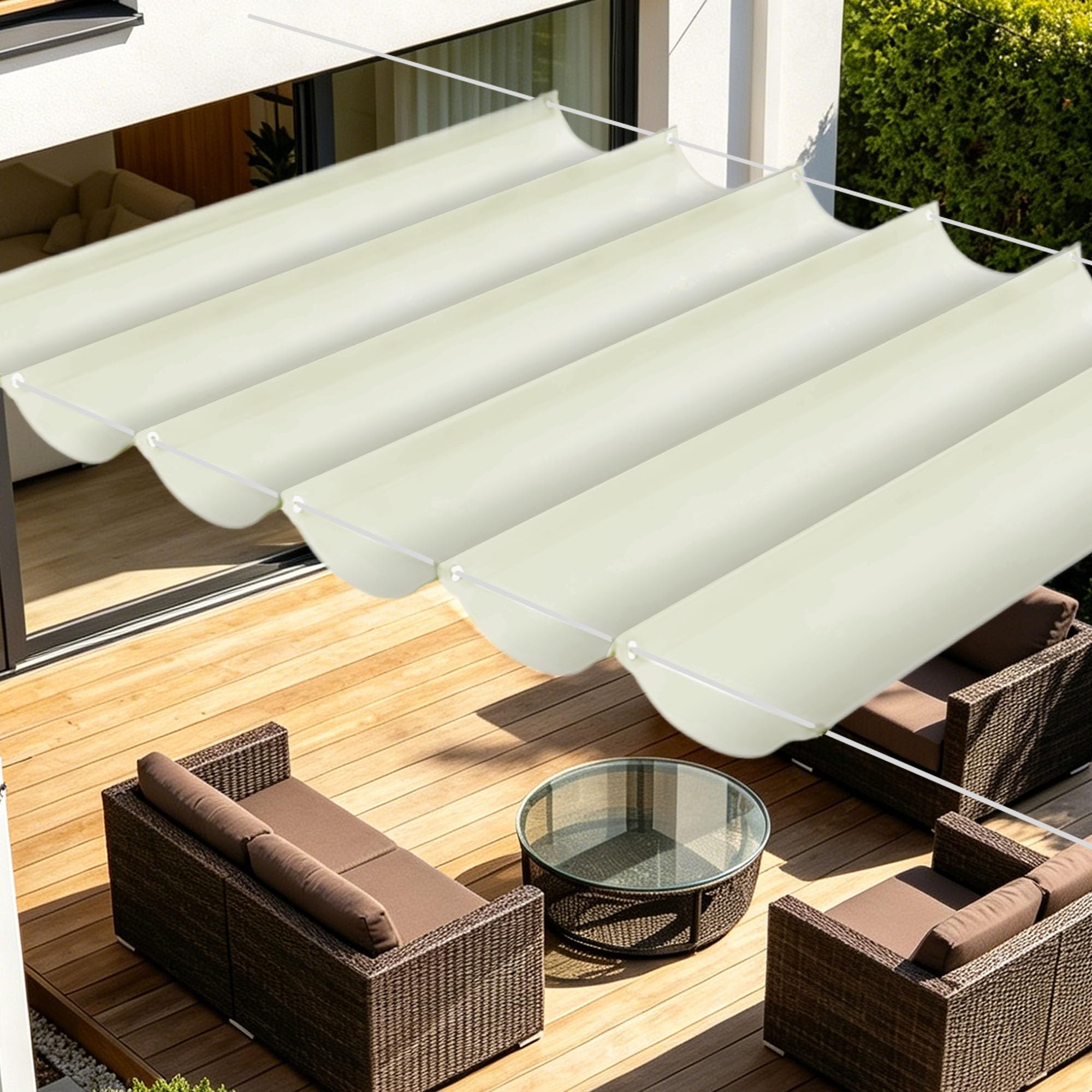 Voiles d ombrage imperméables avec oeillets pour terrasse au sec