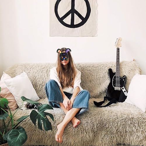 Miniatura 4 de Honoson 36 máscaras de animales de papel para rascar, máscaras de arco iris con cordones elásticos y 12 lápices de madera para disfraces, disfraces,