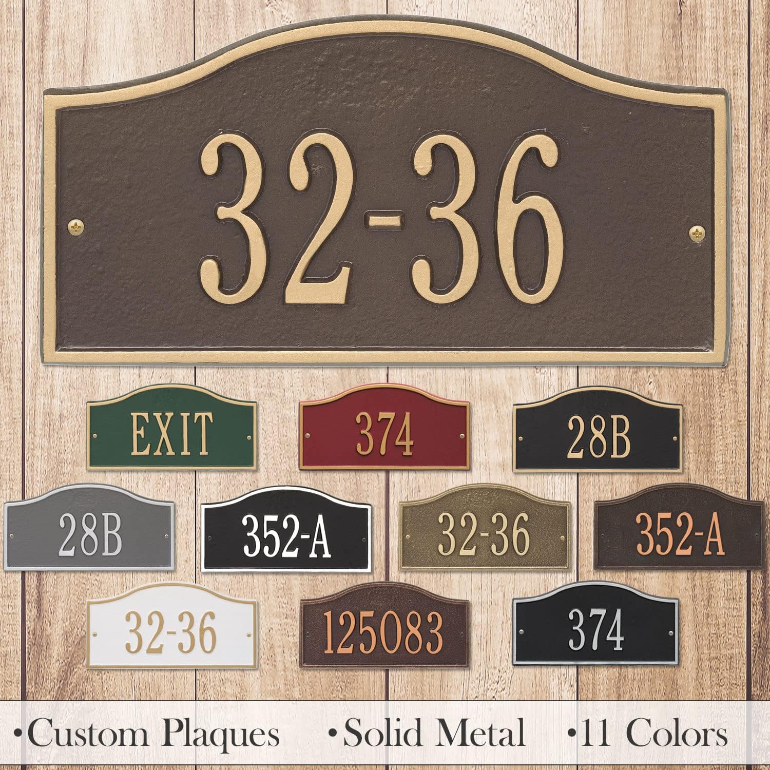 WHITEHALL Address Sign House Numbers for Houses Apartments Cast Metal - Bronze/Gold