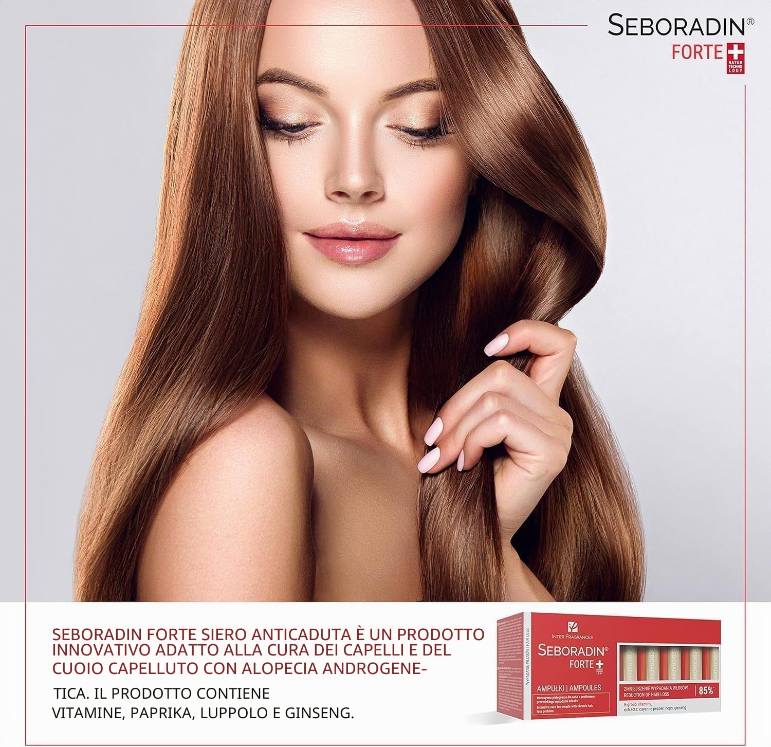Seboradin Forte Fiale Siero Per La Crescita Dei capelli Per Donne Uomini Vitamine Estratti Naturali Per il Cuoio Capelluto 14 x 5,5 ML