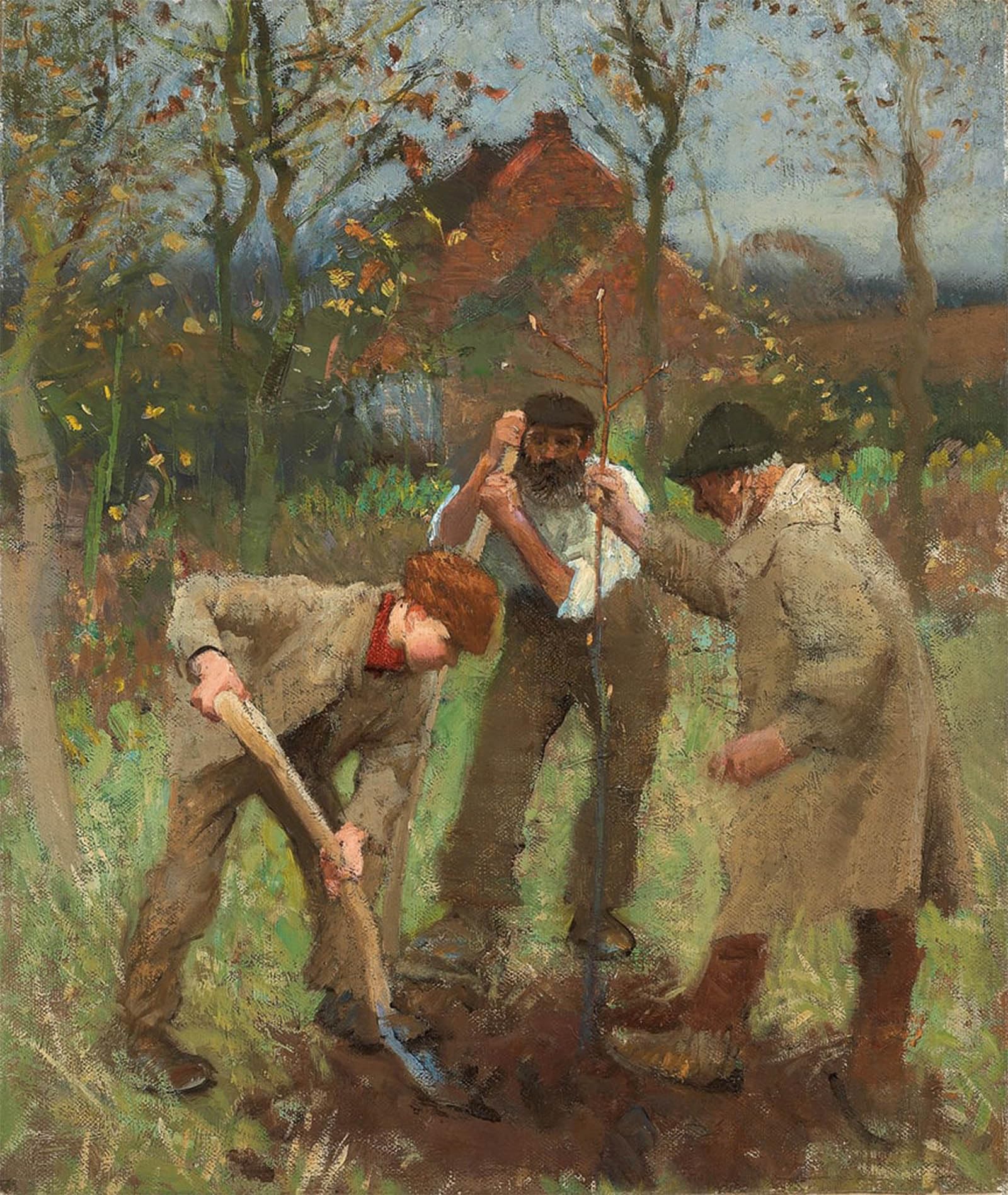 ARTXLXXBN Famous Painting Art Wall Decor Abstract Art Picture Planting a Tree by George Clausen Animal Pictures for Home Decor 60x90cm