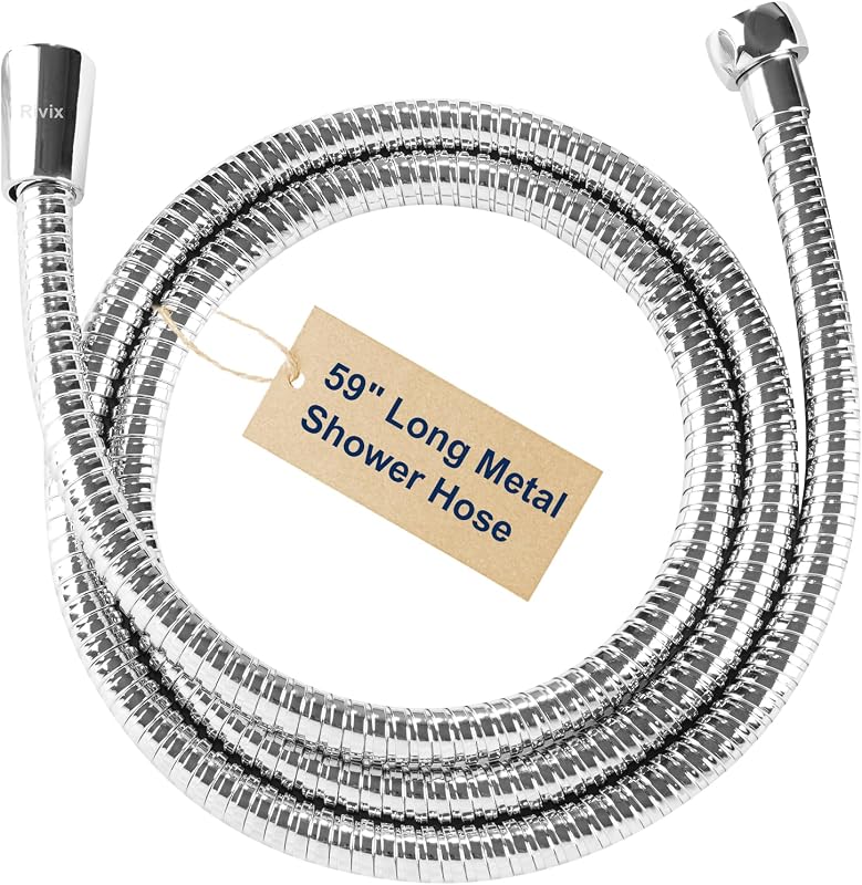 Shower Hose Extra Long, 59 Inch Stainless Steel Handheld Shower Head Hose Replacement With Brass Insert And Nut - Durable And Flexible(Chrome)