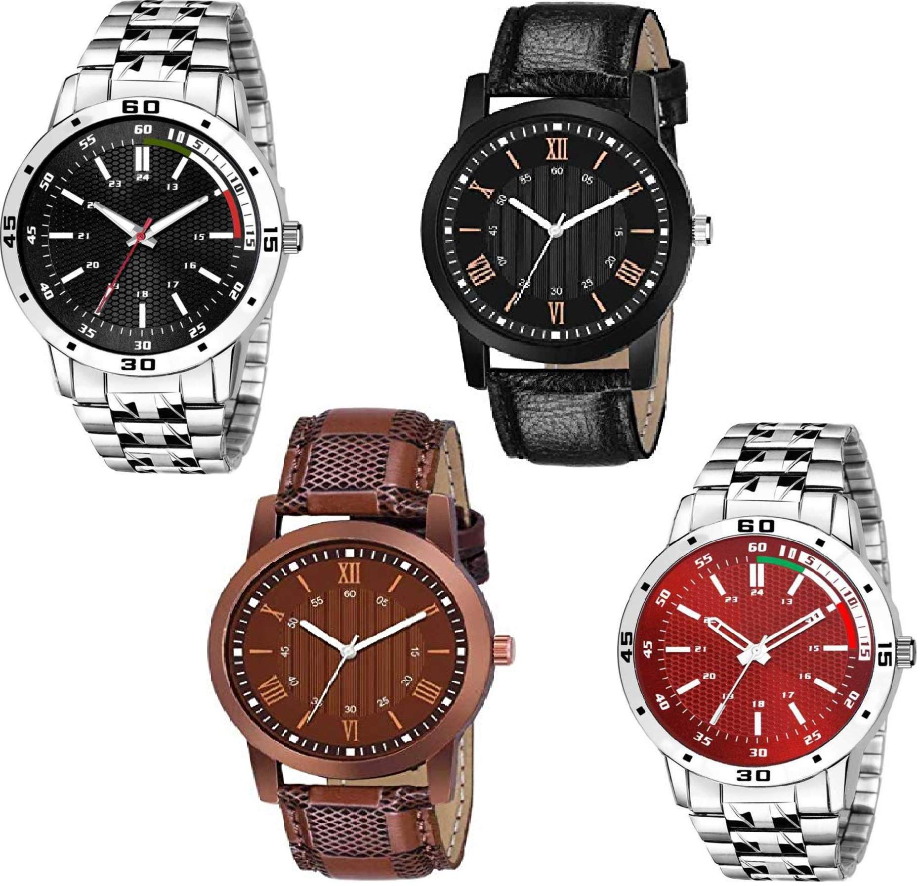 RPS FASHION WITH DEVICE OF RAnalogue Multicolor Dial Combo Watches Set of 4
