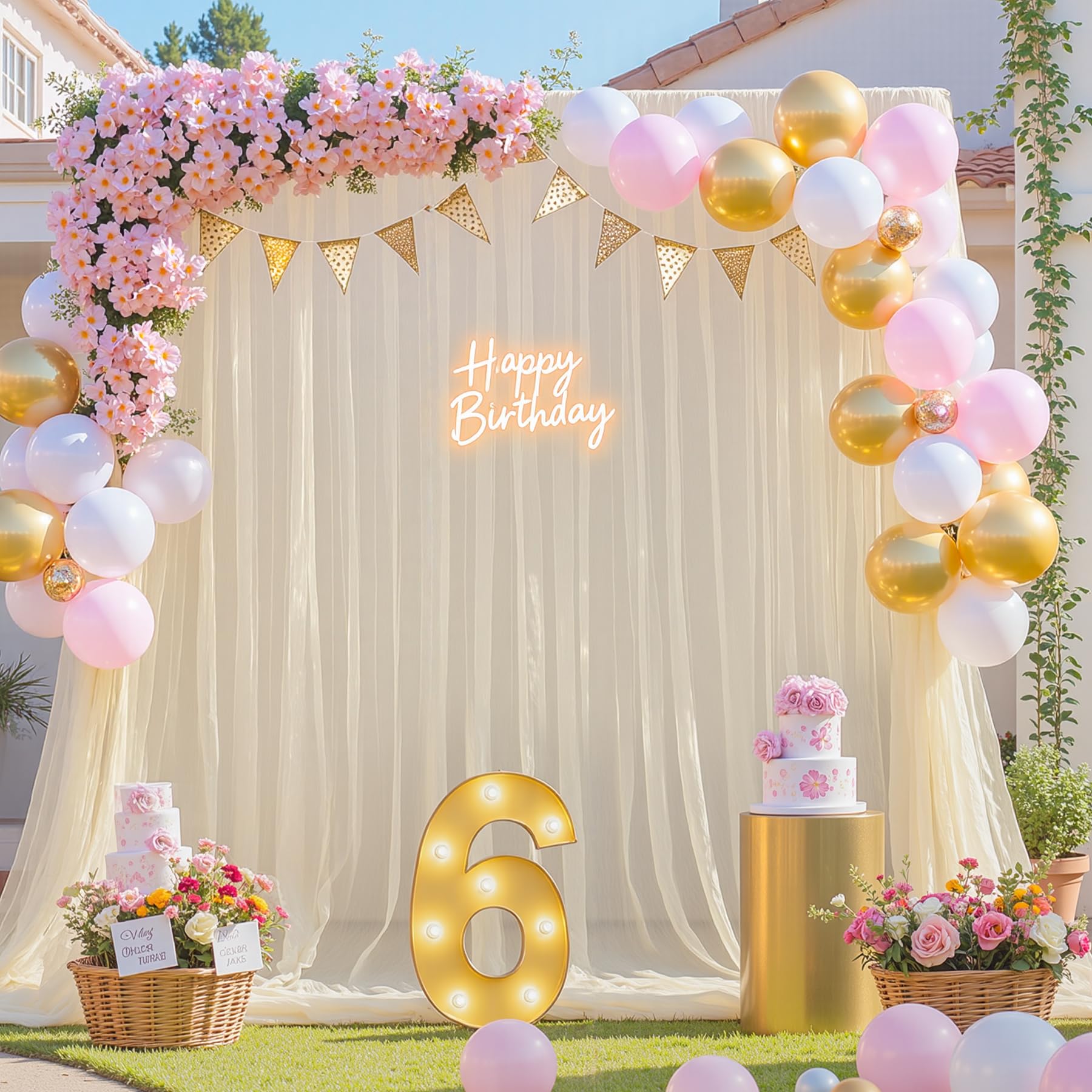 Szampański kolor przezroczysty zasłony na baby shower ślub urodziny tiul tło na imprezę sesję zdjęciową dekoracje tła 3 m x 2,4 m