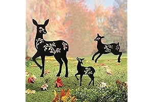Silhouette Deer Stake: Set of 3 Decorative Animal Yard Art
