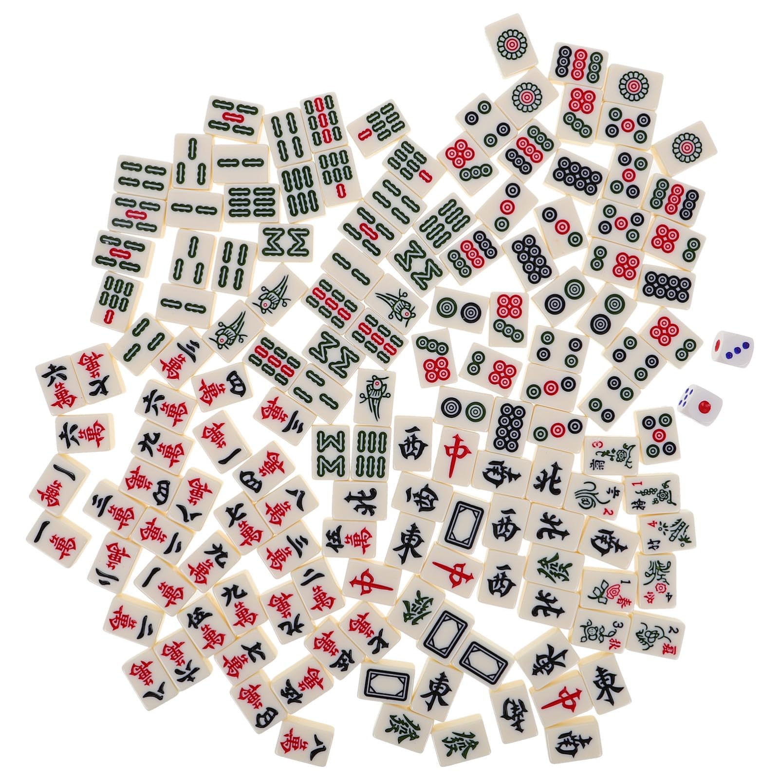 Kleiner Mahjong Spielset Tragbar für Zuhause und Reisen Kleines Mahjong Satz aus Robustem Material Kompakt für Studentenwohnheime und Kleine Räume