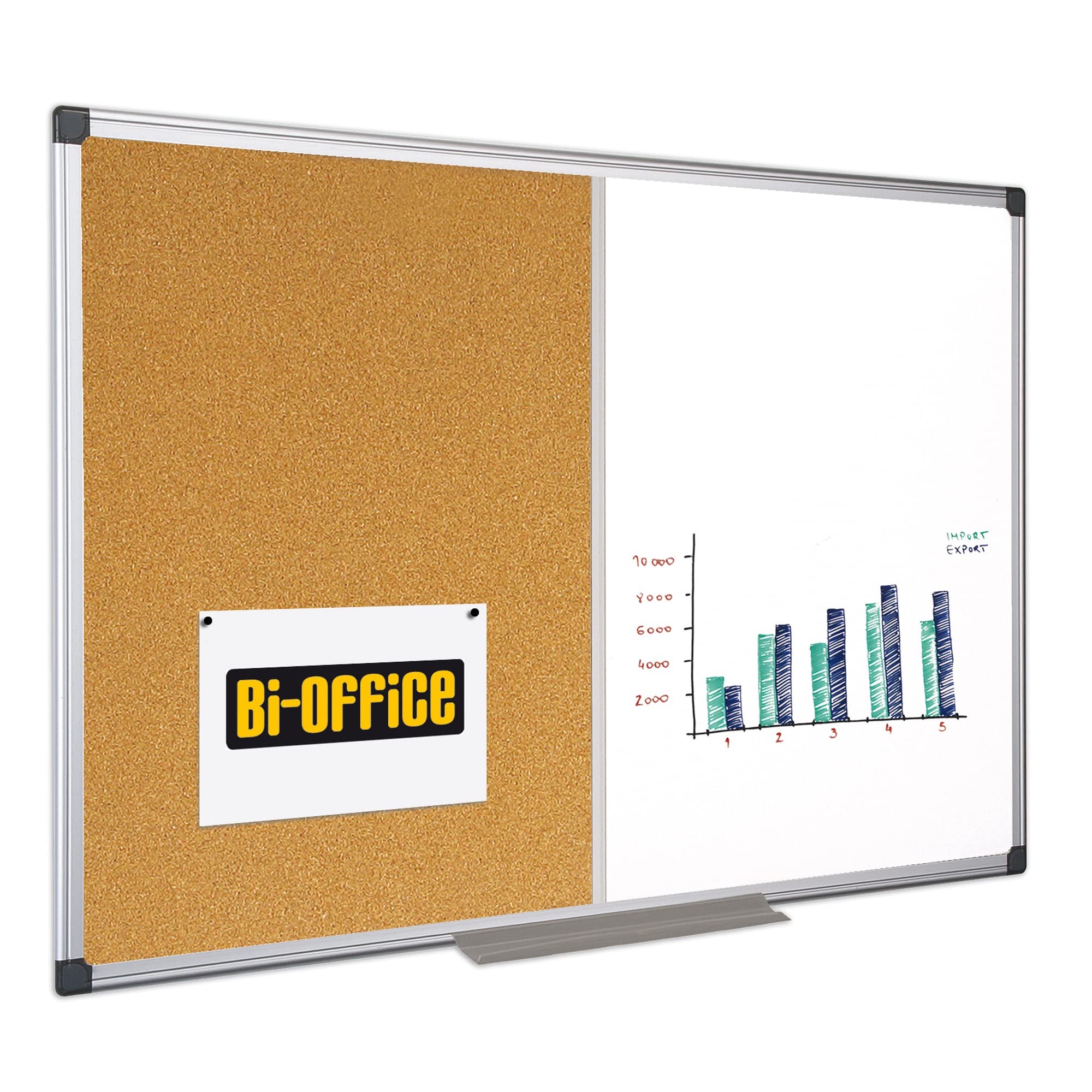 Bi-Office Kombi-Whiteboard, 90 x 120 cm.