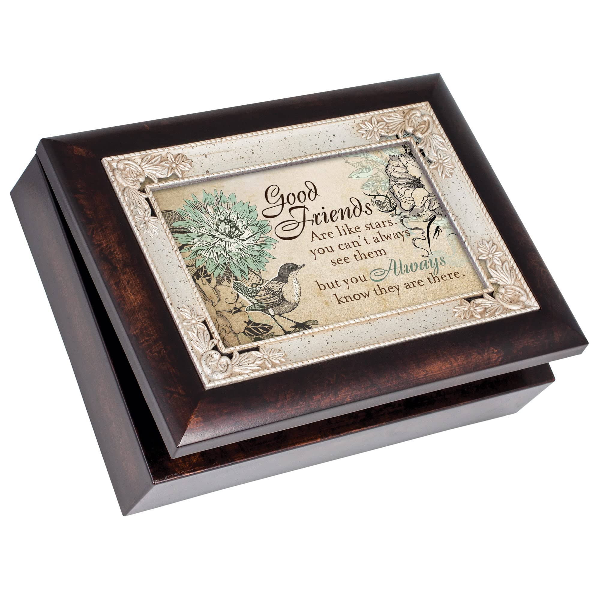 Cottage Garden Spieluhr, 8,5 x 6,5 x 3 cm, Braun