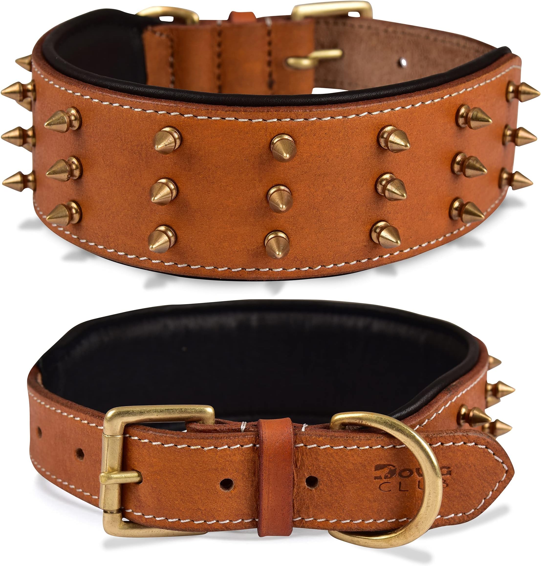 Black Rhino Blue Leather Collars for Dogs Adjustable