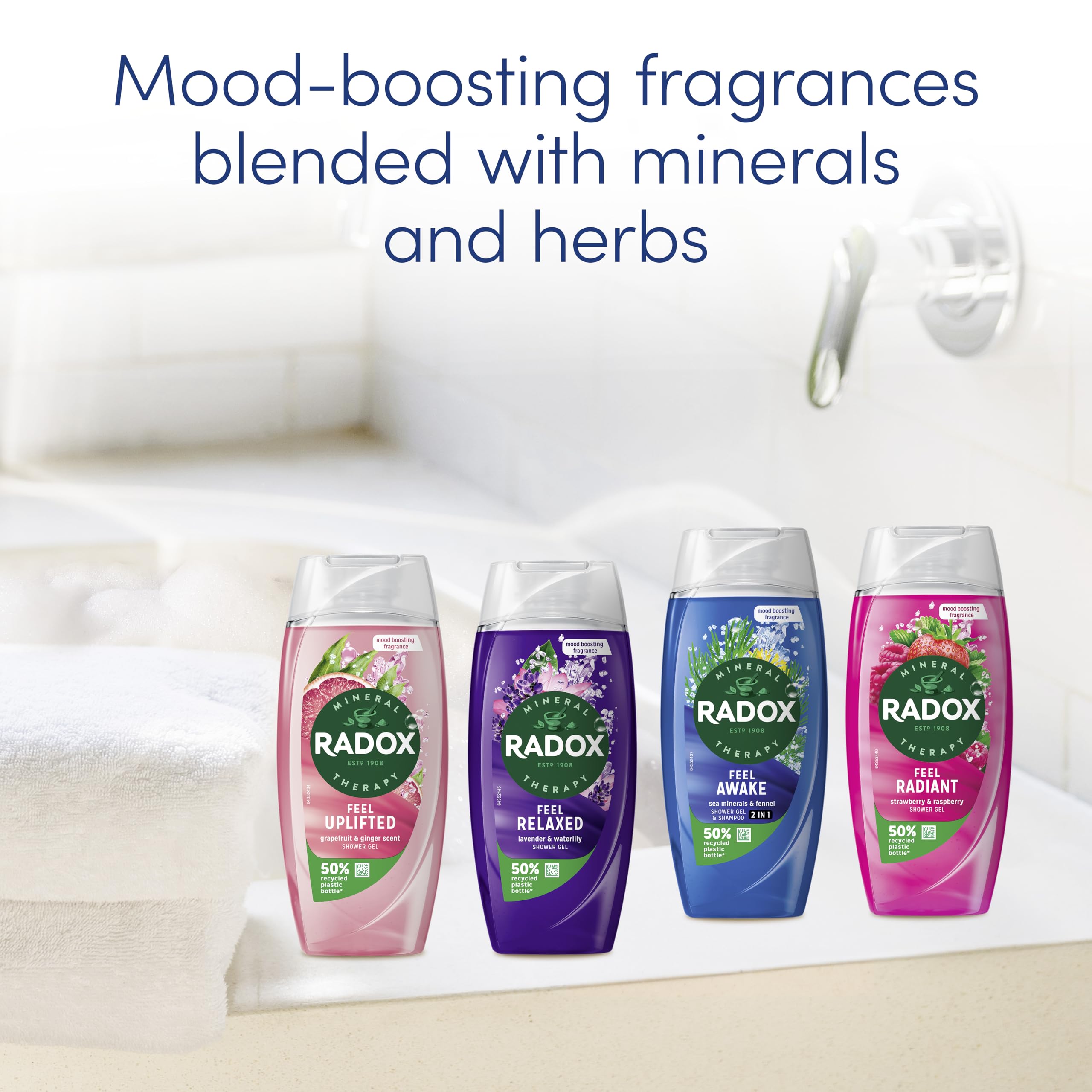 Radox Shower Gel Bundle Collection Gift Set including four shower gels and a shower puff perfect for any occasion 4 piece - Image 4