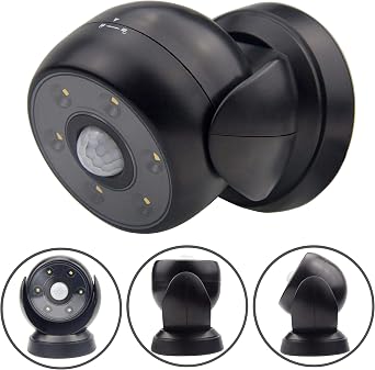 BIGLIGHT LED Wireless Motion Sensor Spot Light, Indoor and Outdoor Waterproof Spot Light, Garden Porch Wall Light, Black [Energy Class A]