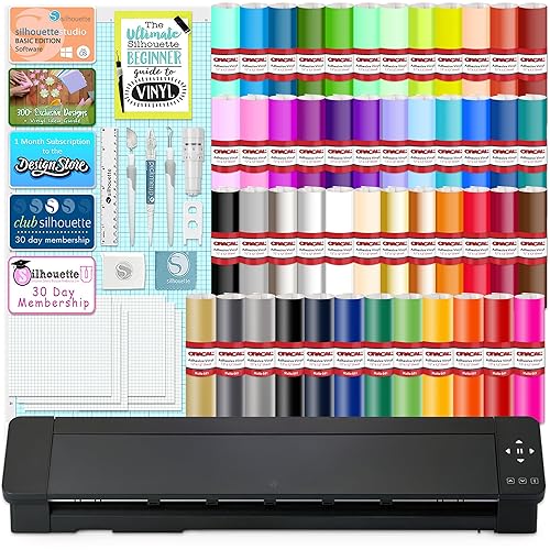 Miniatura 1 de Silhouette Cameo 4 PRO - Paquete de 24 pulgadas con 64 hojas de vinilo premium 651 herramientas diseños guías cómo hacerlo y más