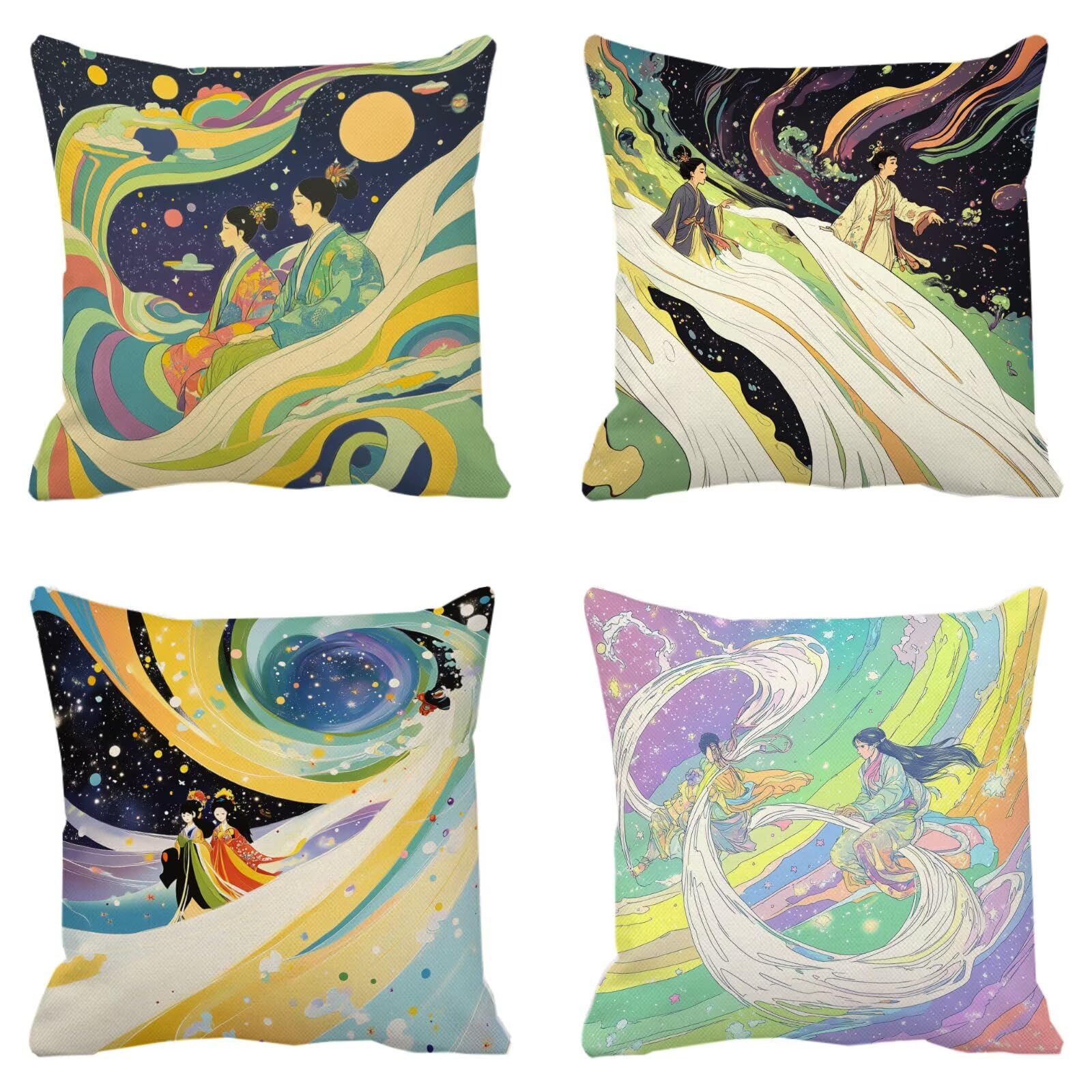 Housse coussin 40x40cm super doux pour canapé et décoration maison ciel étoilé