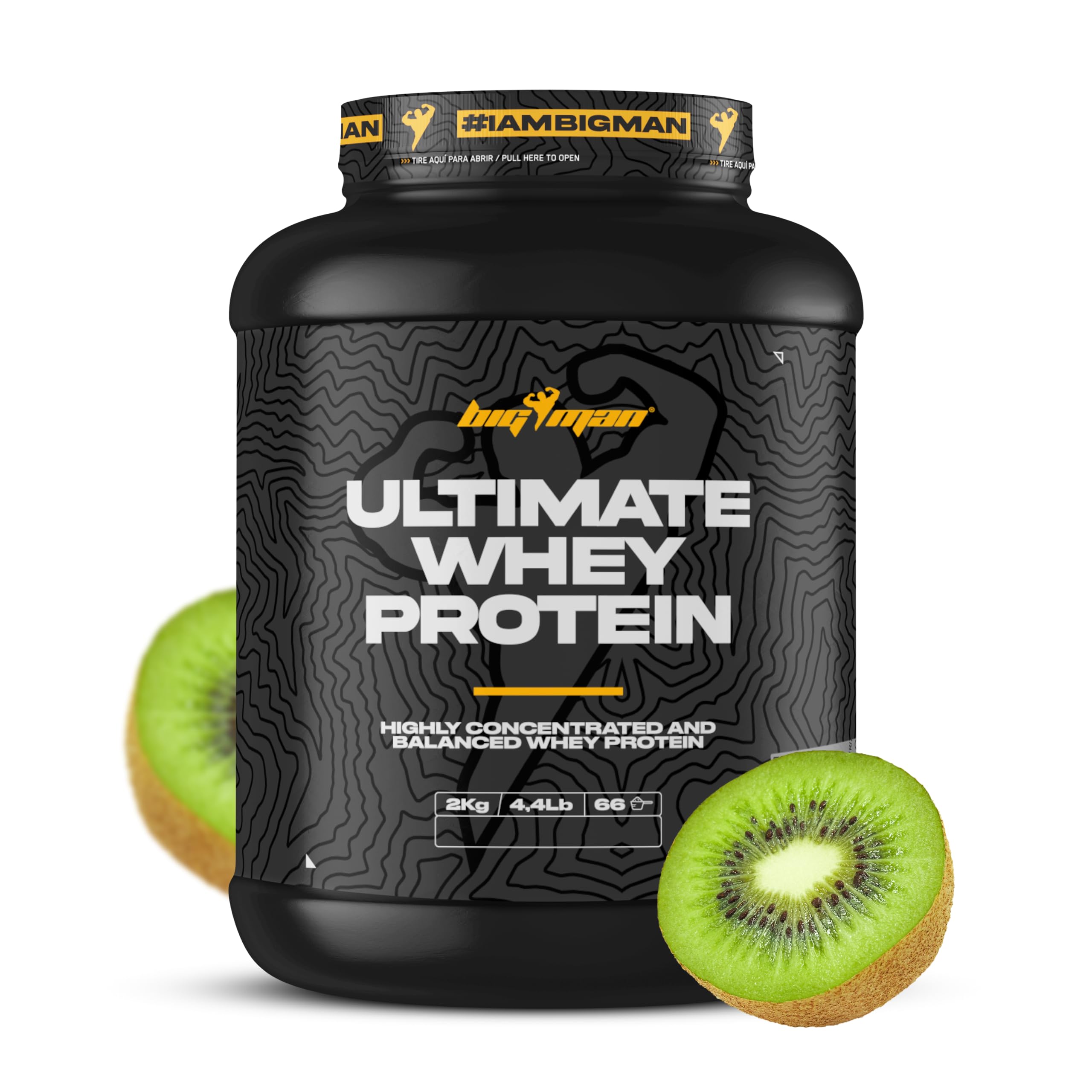BigMan | Ultimate Whey 2kg | Proteína Concentrada de Calidad | Bcaa y Glutamina | Gran Ganancia Muscular | Recuperación Deportiva | Tonificación Muscular (Kiwi)