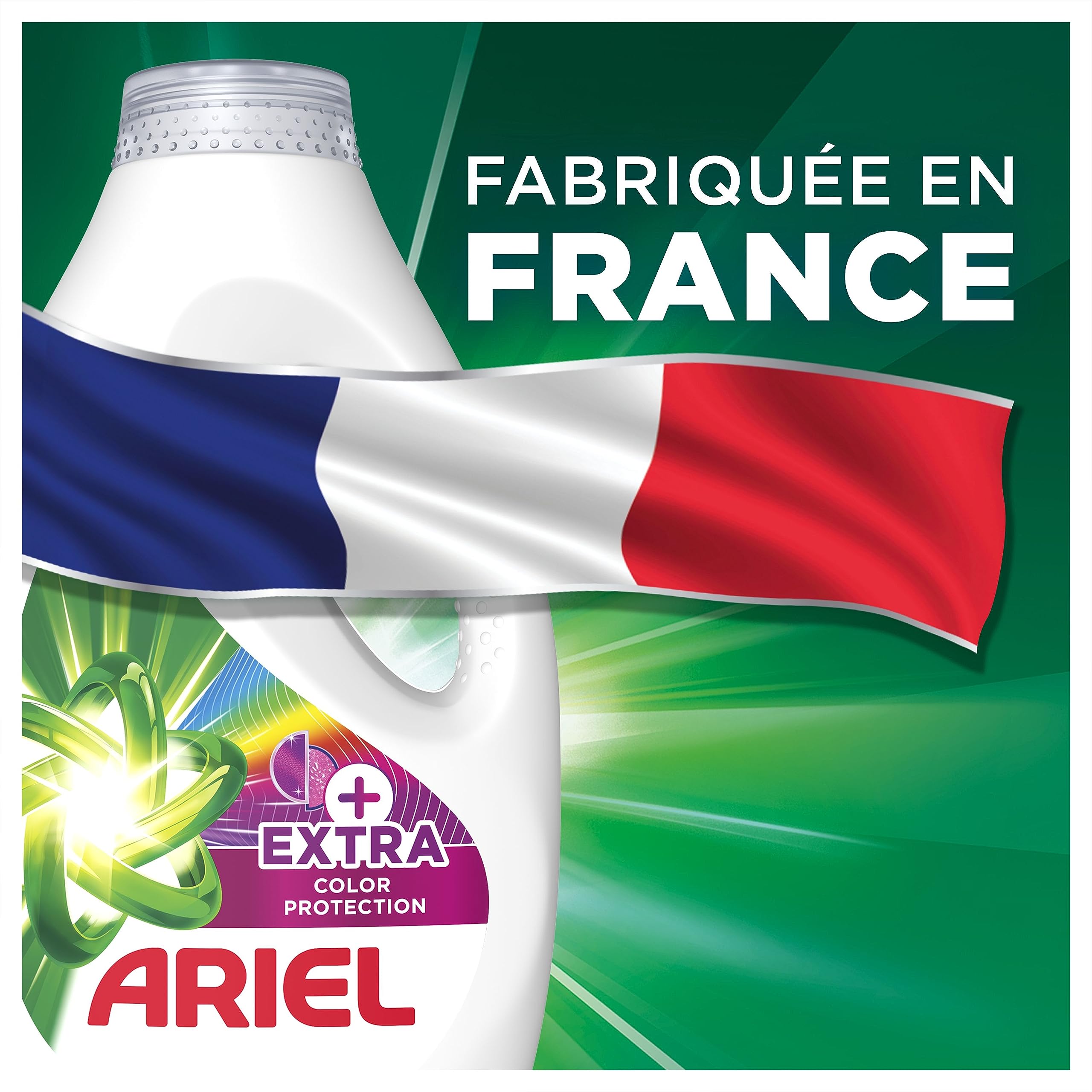 Ariel Lessive Liquide, 124 Lavages (4x31 lavages, Nettoyage impeccable et protection de la couleur, Technologie de rajeunissement des fibres