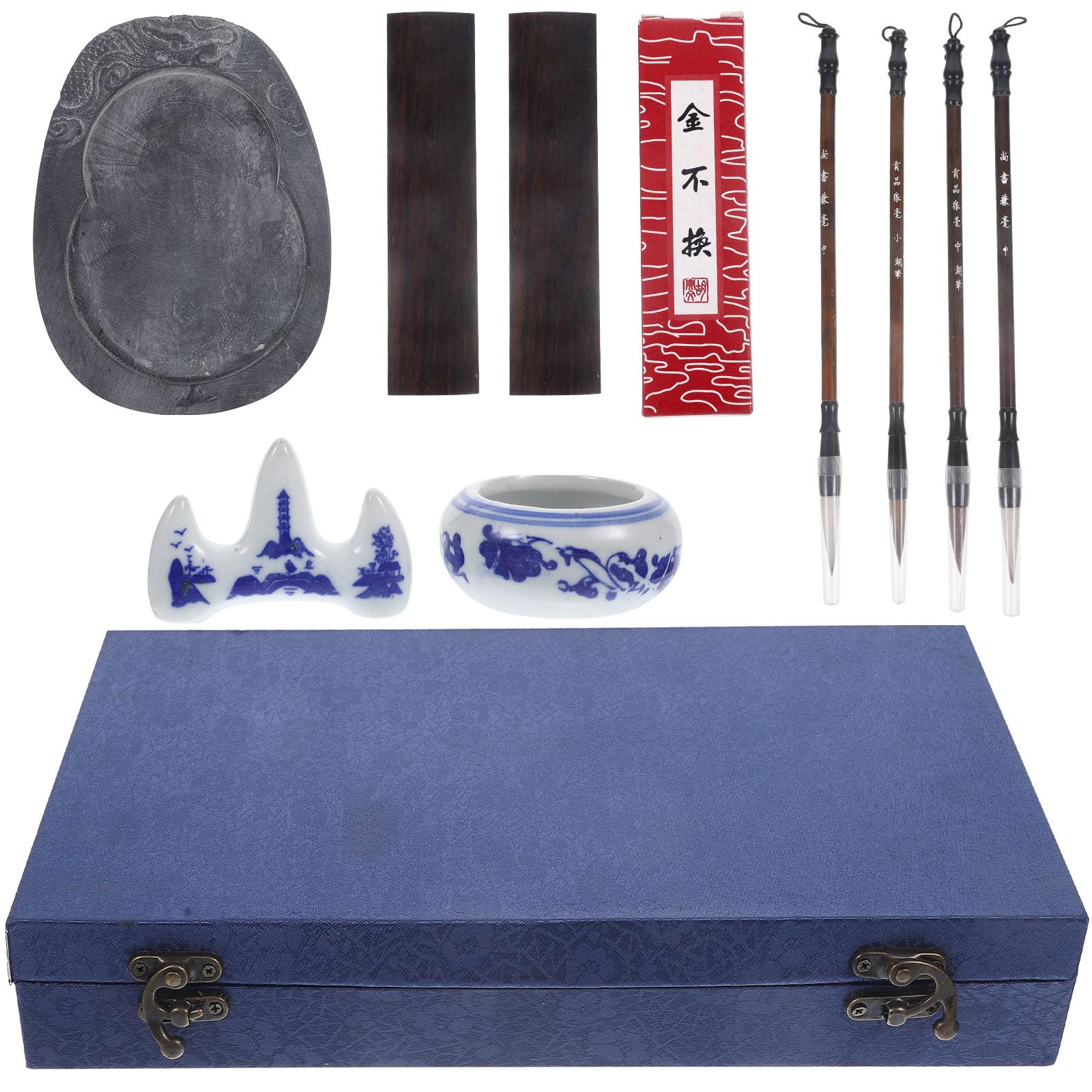 TIDTALEO Set de Pinceaux de Calligraphie Chinois Portable en Bois, 1 Lot