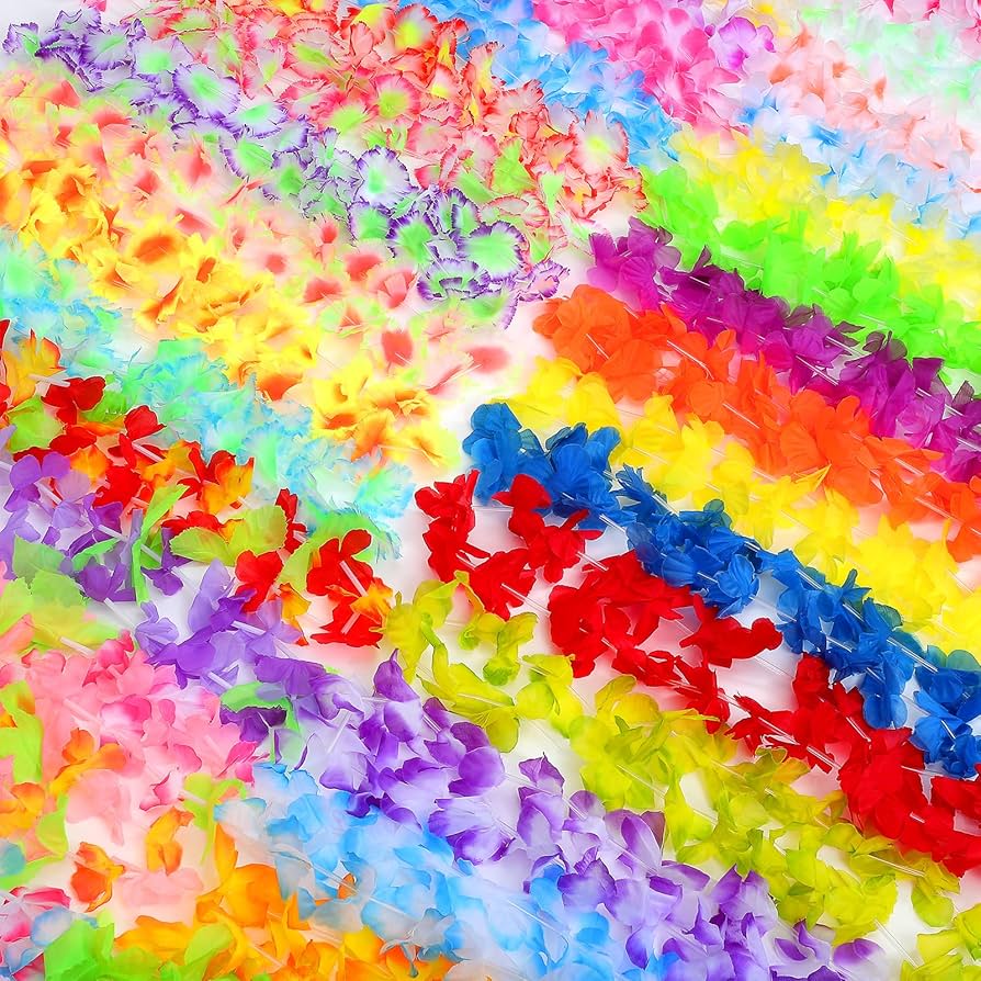 Amazon.co.jp: LIOOBO ハワイアンレイ ハワイ レイ 36本 フラダンス