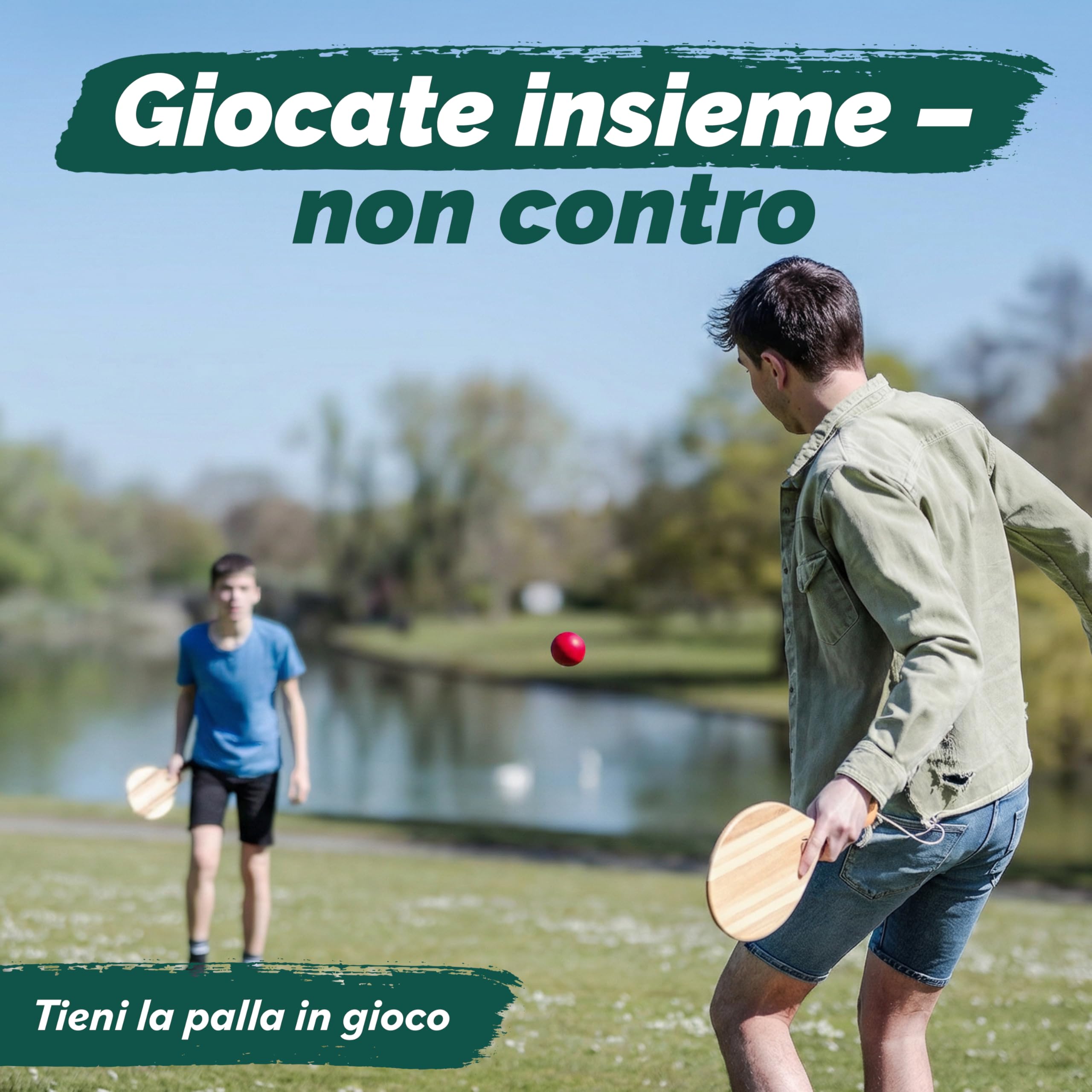 two46 | Set di Racchettoni da Spiaggia Premium | Frescobol - Lo Sport Popolare dal Sud America | Racchettoni Artigianali in Legno, Scelta della Palla per Diversi Livelli, Borsa Personalizzata