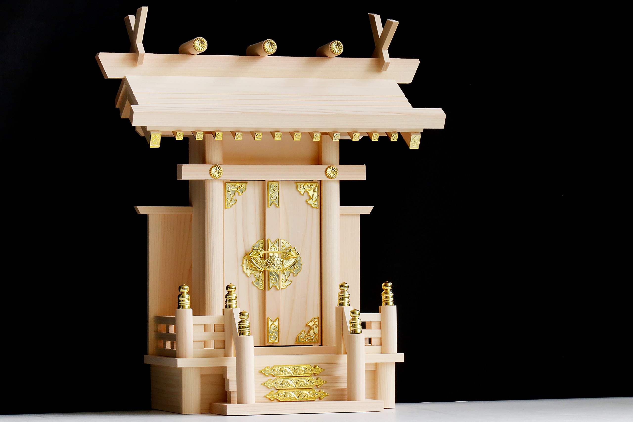 Amazon｜やまこう 神棚 一社 単品 美しい、東濃ひのき 中神明 一社 