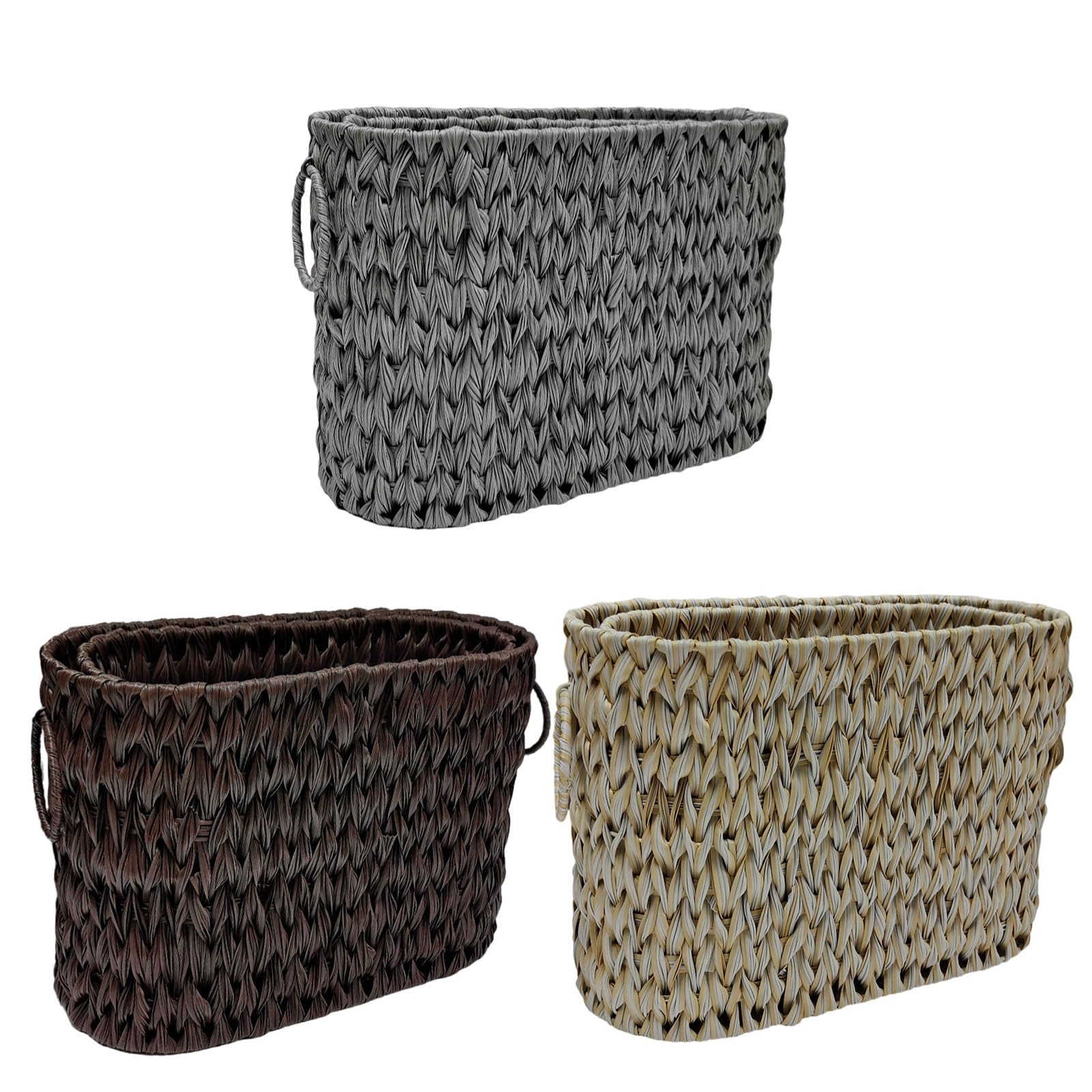 Élegante panier de rangement en osier pour papier toilette avec couvercle, pour petit organisateur de salle de bain, portable, capacité de 6 à 9 rouleaux