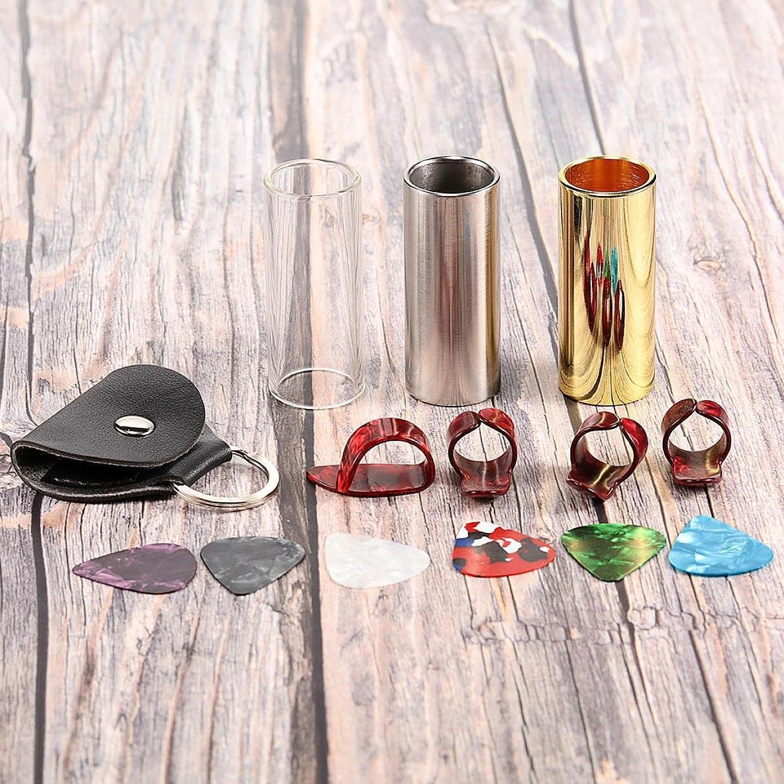 3 Slider per Chitarra con Custodia per Il Trasporto, Accessori per Chitarra Elettrica, Banjo E Basso, 60mm