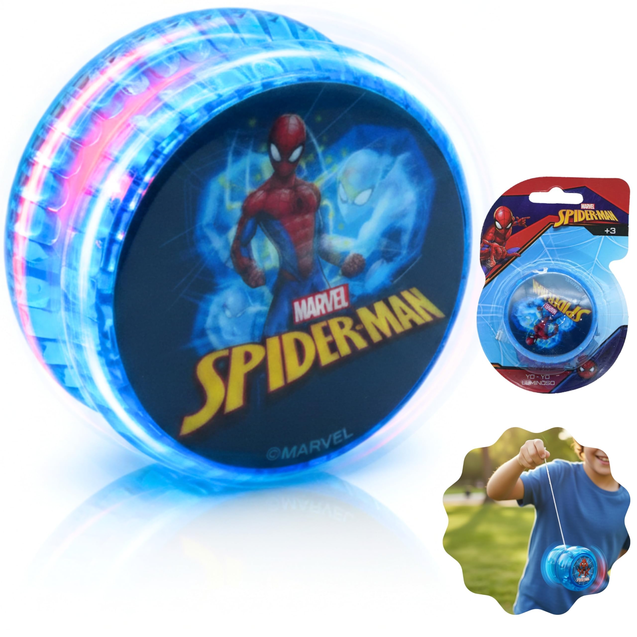 Spiderman Light Up Yoyo Toy for Kids โ Marvel Character Yo-Yo for Beginners, Fun Fidget Spinner Yoyo, Stress Relief Toy, Party Bag Filler, Boys Gifts & Outdoor Play Toy โ image 1