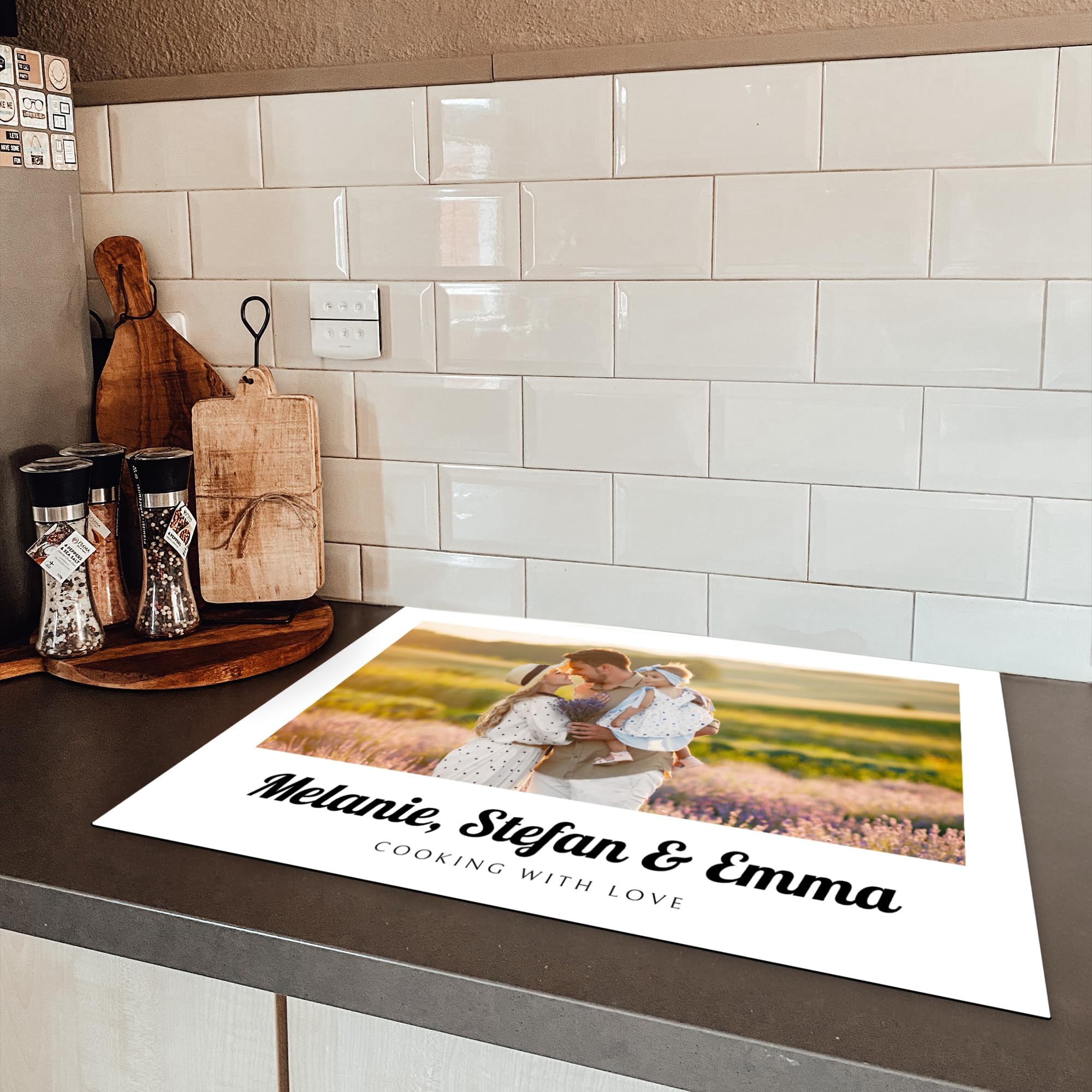 KitchenYeah Herdabdeckplatte Personalisiert - 52x60 Cm Mit Foto-Druck