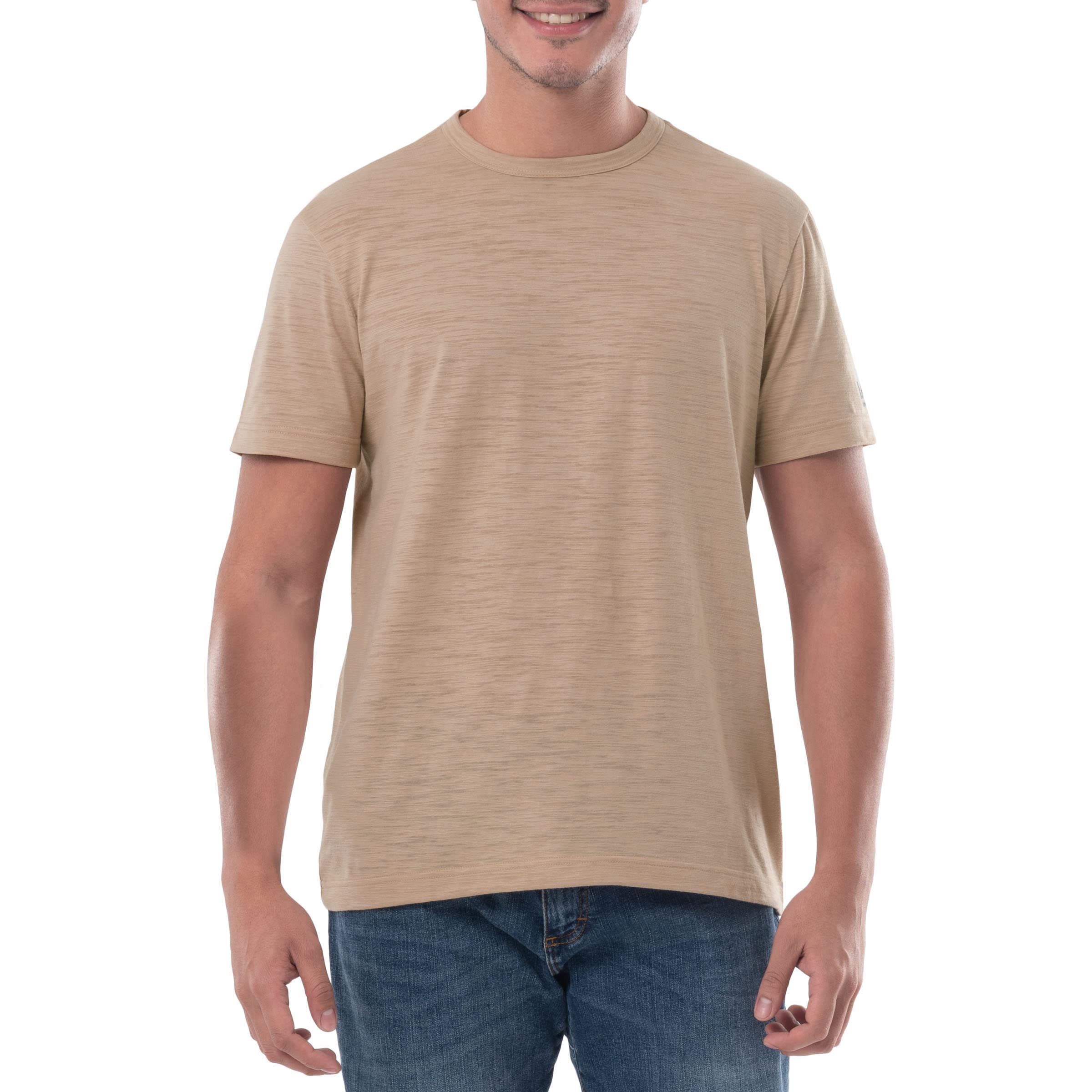 Lee Men's Short Sleeve Slub Tee T-Shirt, Walnut, 46/48