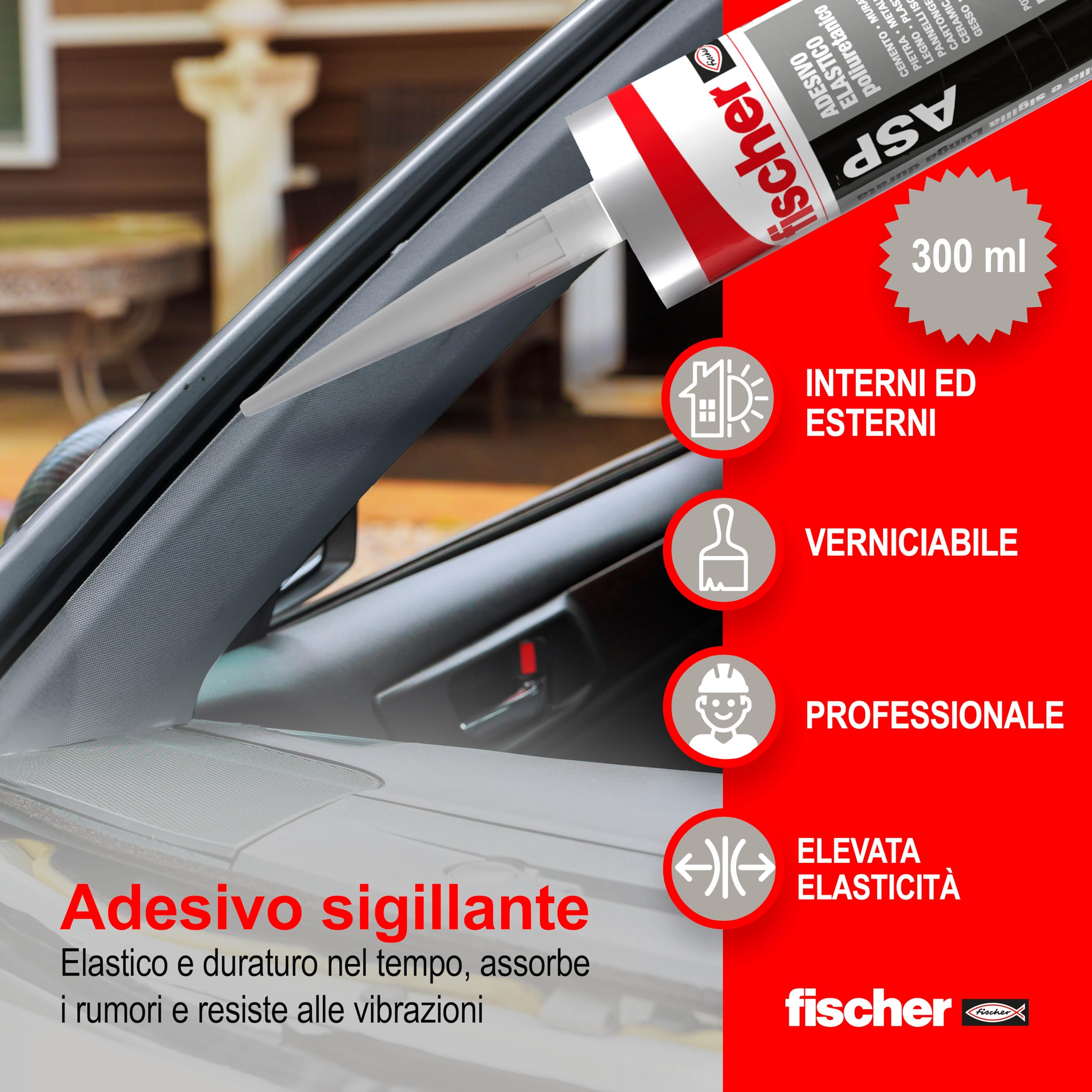 Fischer ASP Grigio Adesivo Sigillante per Giunti 300 ml