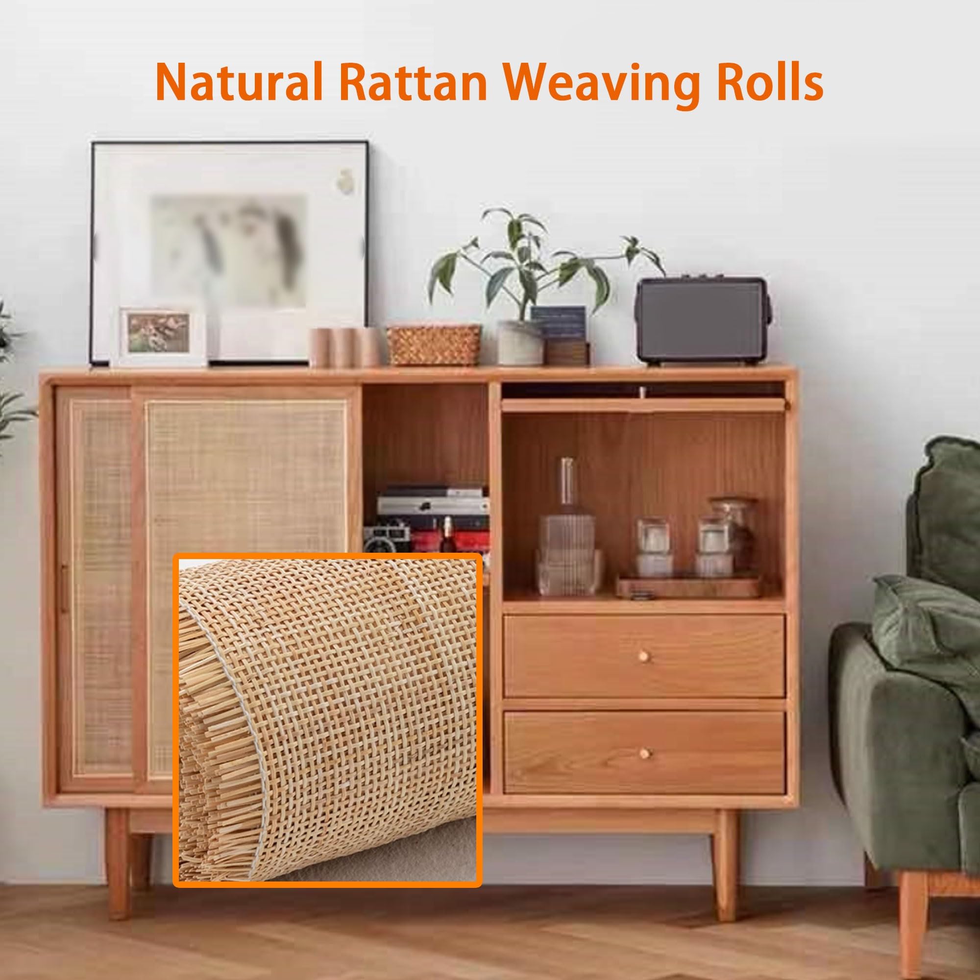 Rouleau De Cannage Rotin Naturel - 35x100 Cm, Sangle Pré-tissée Ouverte | Pour Restauration Meubles, Chaises, Projets DIY