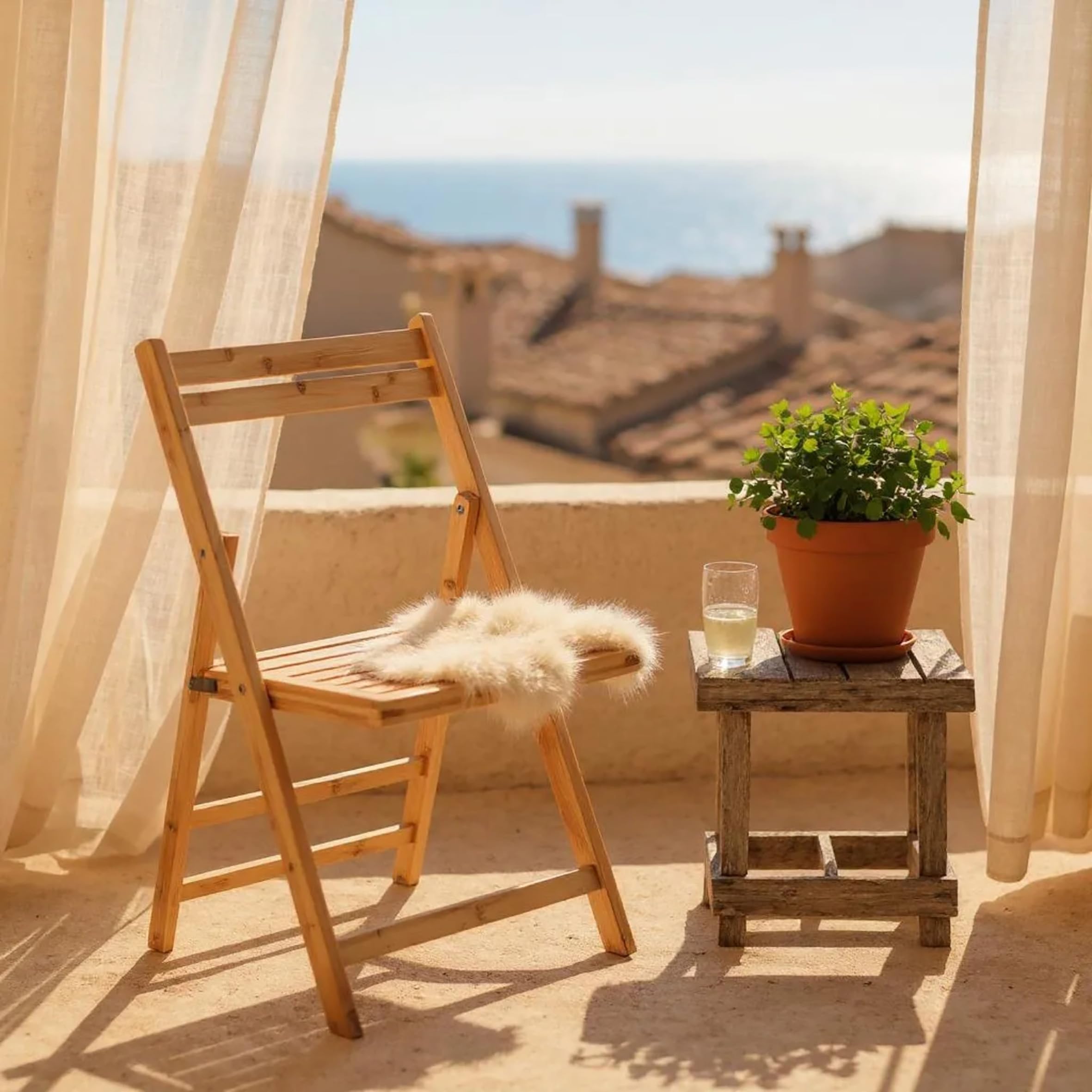 Spetebo Silla plegable de bambú natural, soporta hasta 120 kg, juego de 4, silla de cocina plegable de madera FSC – Silla clásica de madera para uso doméstico