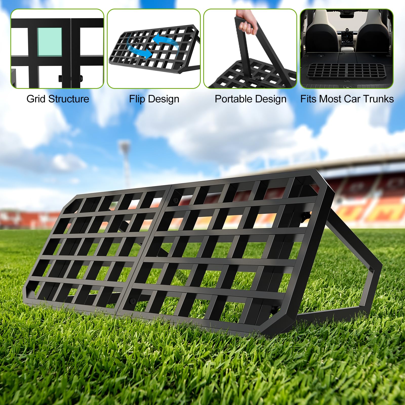 Fußball Rebound Board, Rebounder Board Fussball Trainingszubehör - Pass & Schuss Fußball Training, Fussball Rebounder mit 2 Rückprallwinkeln