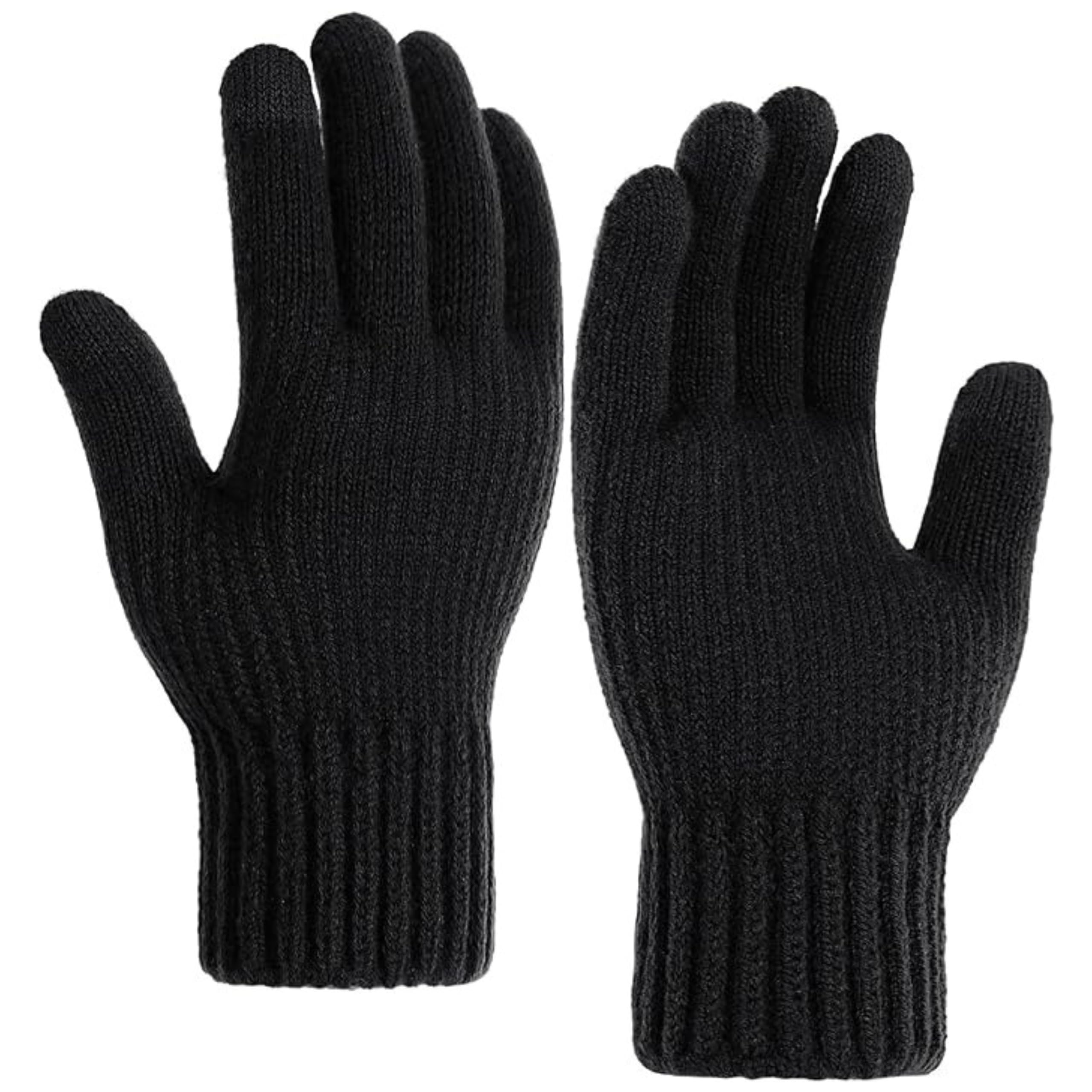 CRENTILA Winter Hand Gloves Men Women Upgraded Super Comfortable Dual-Layer Thick Knit Lining Soft-Grip Elastic Hands Glove for Cold Weather, Winters, Running, Driving, Camping, Cycling & Hiking