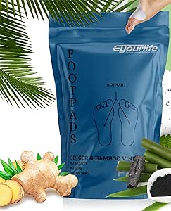 Deep Cleansing Foot Pads, Natural Bamboo Vinegar Ginger Foot Pads, Foot Care Patches for Better Sleep, Relaxation, Relieve Stress, Remove Dampness, Pain Relief, 14 Pack