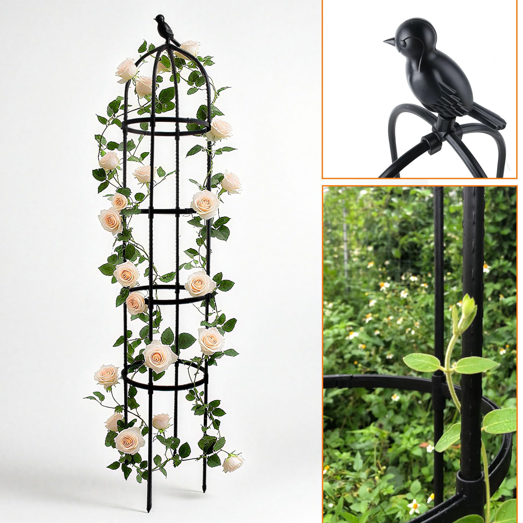 obélisque de jardin 175cm plantes