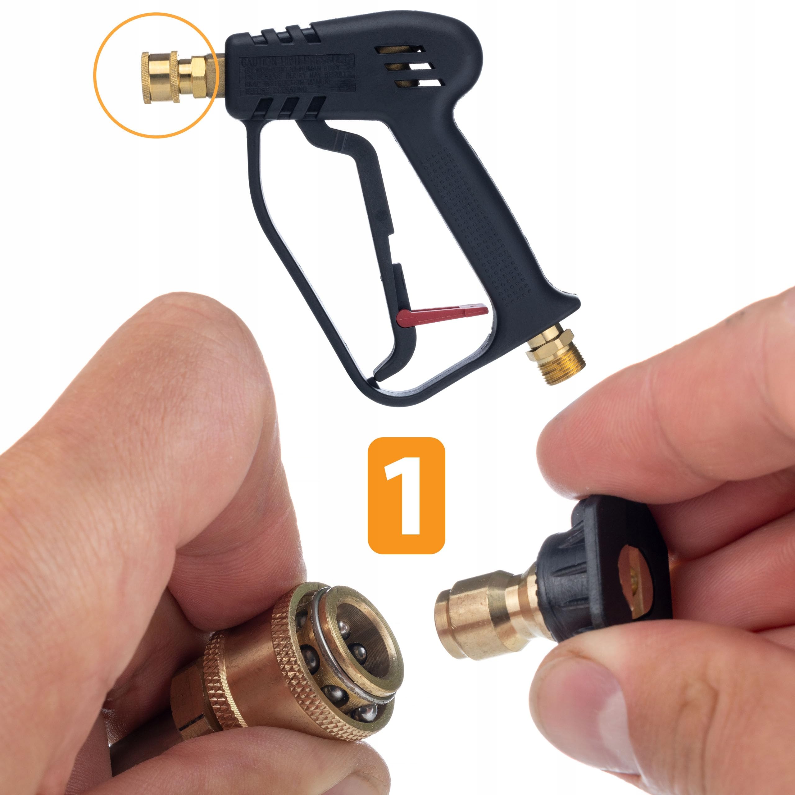 Rosfix Pistola de 5 boquillas EasyLock M22, 1 L, compatible con Karcher