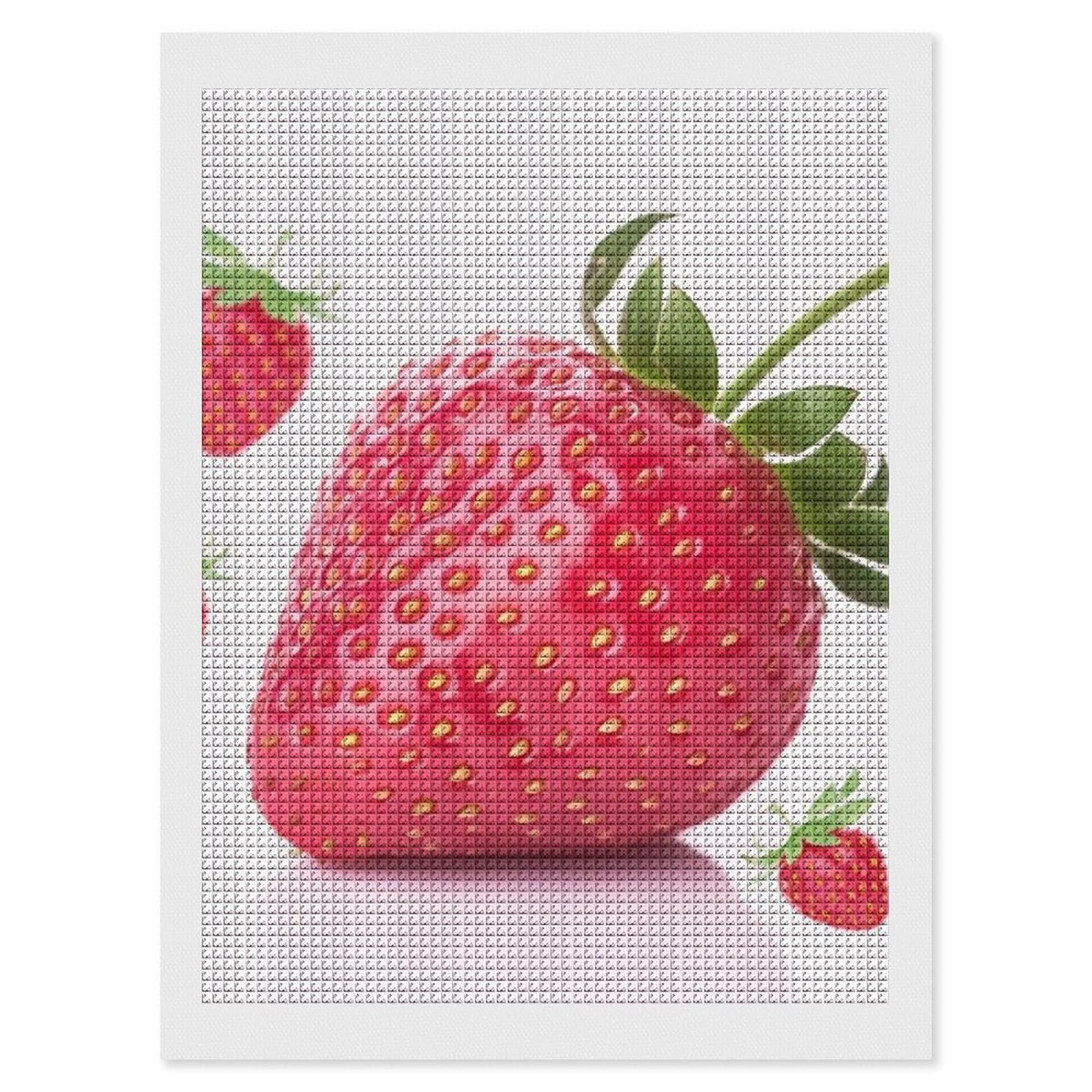 Strawberry Diamond Art Kits for Adults, DIY 5D Diamonds Painting Kits for Beginner, Round Full Drill Diamond Dots Painting, 12"x16" Diamonds Pictures Gem Art and Crafts Wall Decor
