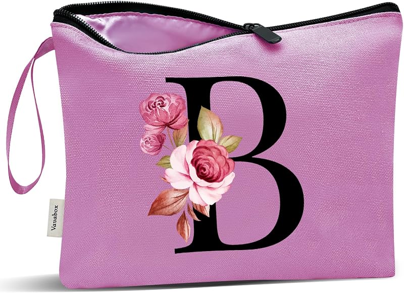 Necessaire de maquiagem Vavabox com estampa de letra A-Z, modelo A-Z, 07-Purple