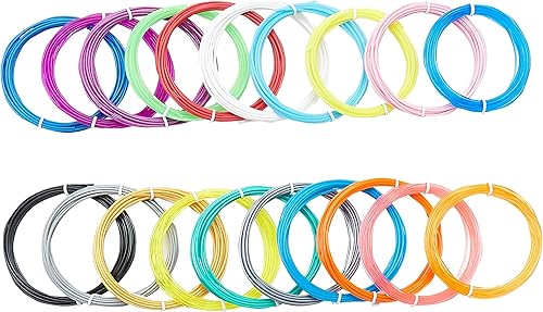 Tienda Basics Recambios de filamento para bolígrafo 3D, PLA, 20 unidades, variedad de 20 colores, 0.069 in