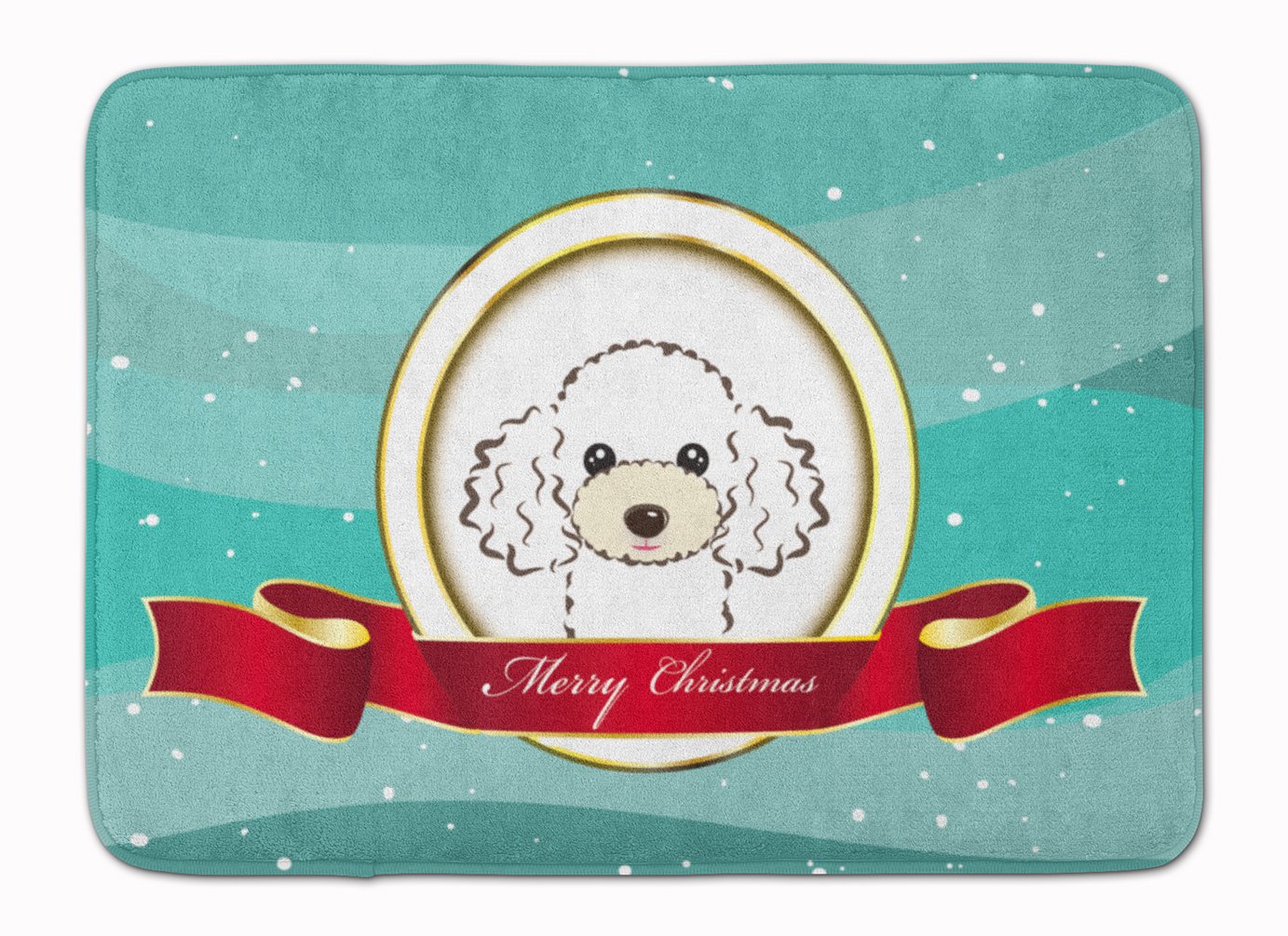 Caniche Blanc Merry Christmas Tapis de Sol Caroline's Treasures BB1567RUG multicolore 48x68 cm