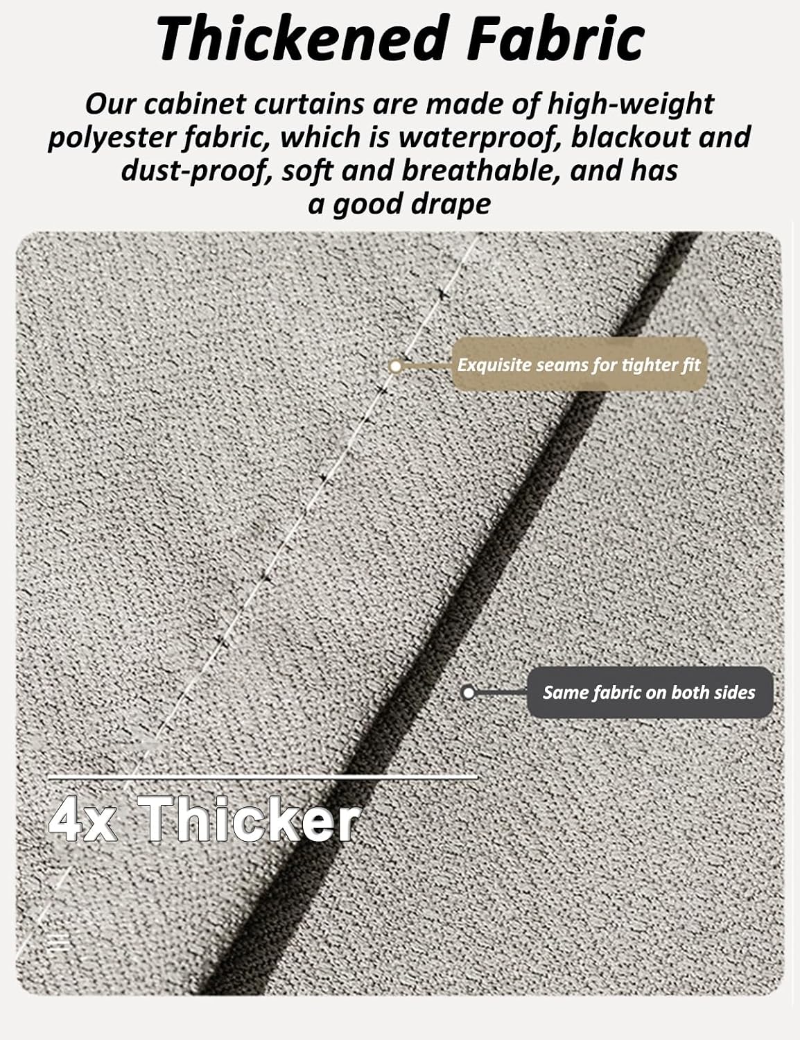 Cupboard Cabinet Curtains for Kitchen Shelves Pleated Short Privacy Curtains for Closets Without Doors Dust-Proof Shades Valance Shelf Curtain for Under Sink Wardrobe Desk Pantry(Beige,23.6x31.5 in)