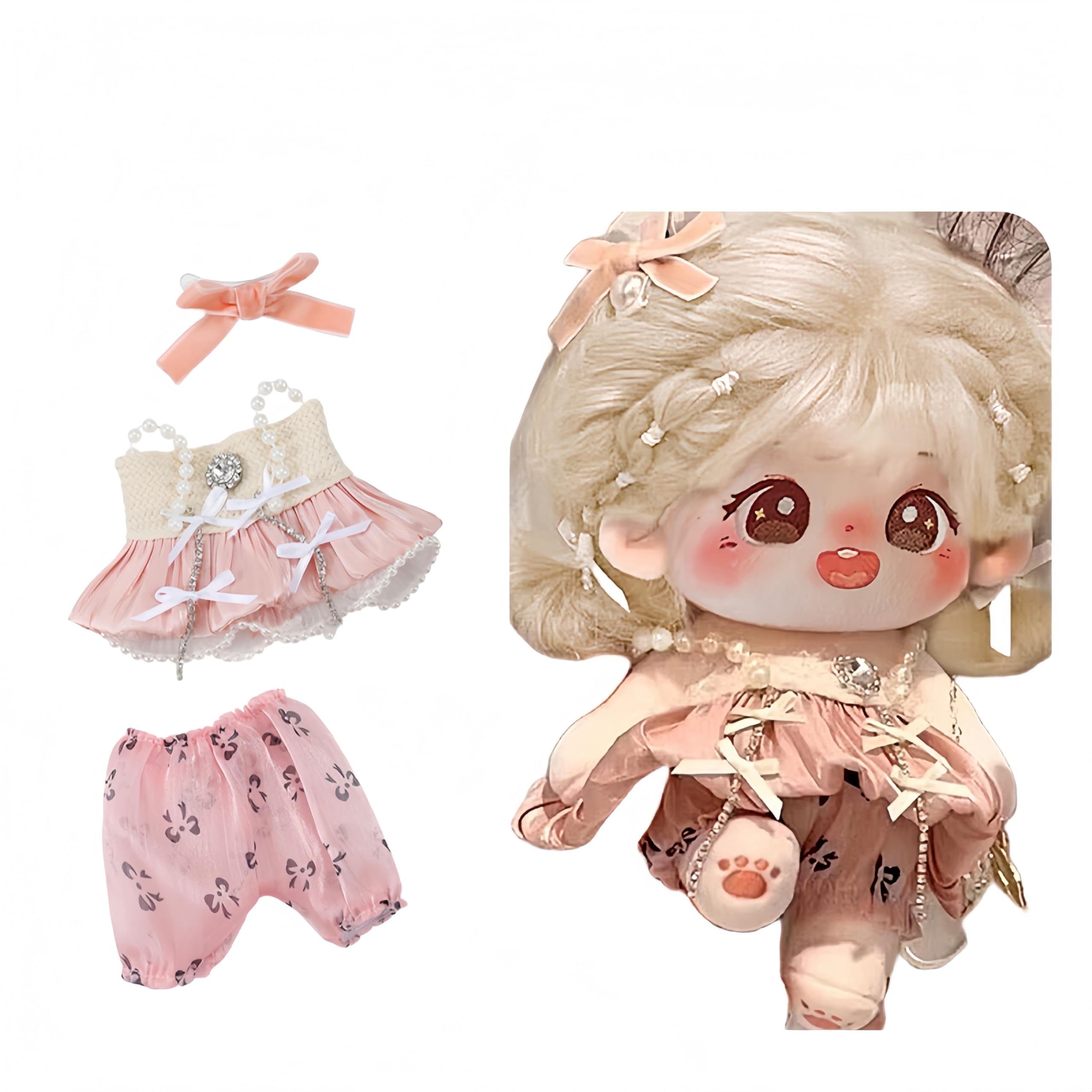 Set di vestiti per bambola di peluche da 20 cm da 8 pollici Carini vestiti per bambola in cotone Molti stili Bambole di peluche morbide imbottite da vestire (Y)