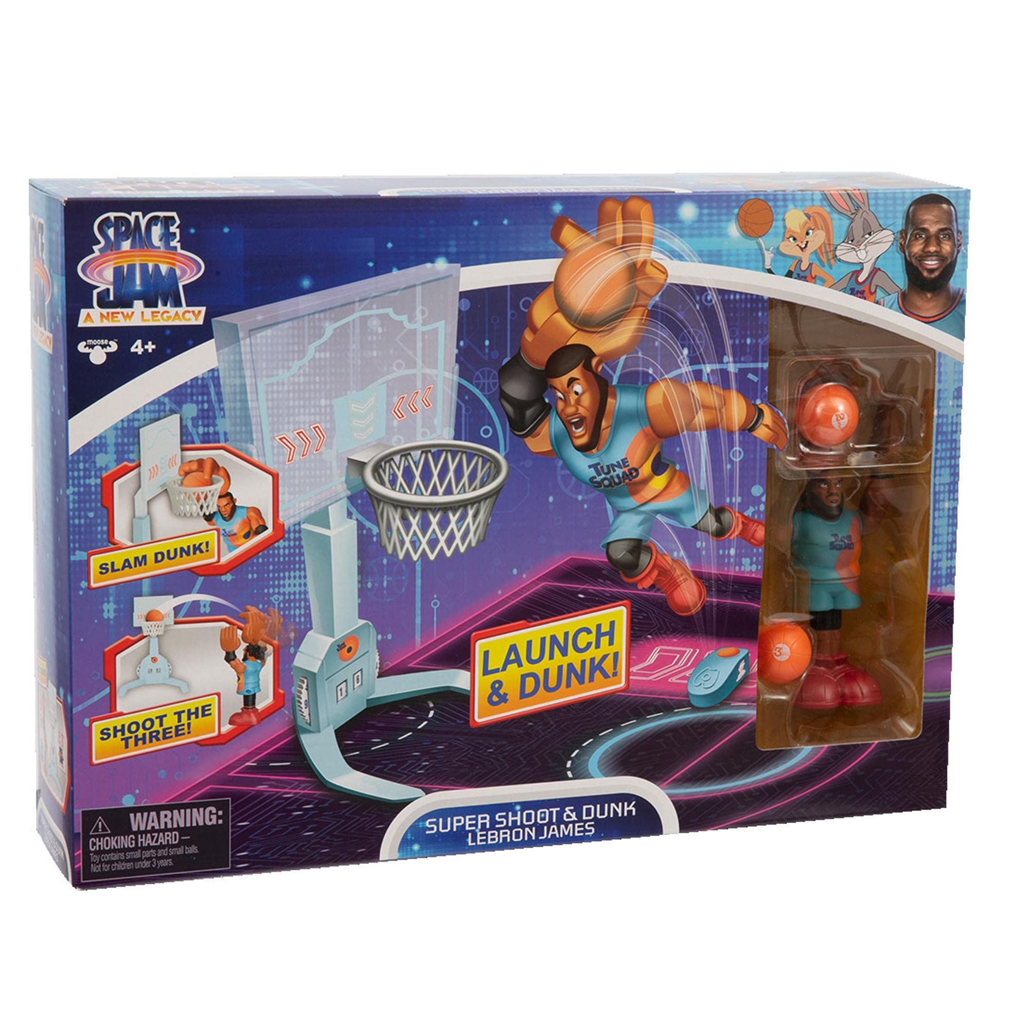 Space Jam New Legends Lebron Playset con 1 Mini Personaje para Reproducir los tiros de Lebron del fim Space Jam para niños a Partir de 4 años, Juguetes Preziosi PCE04010