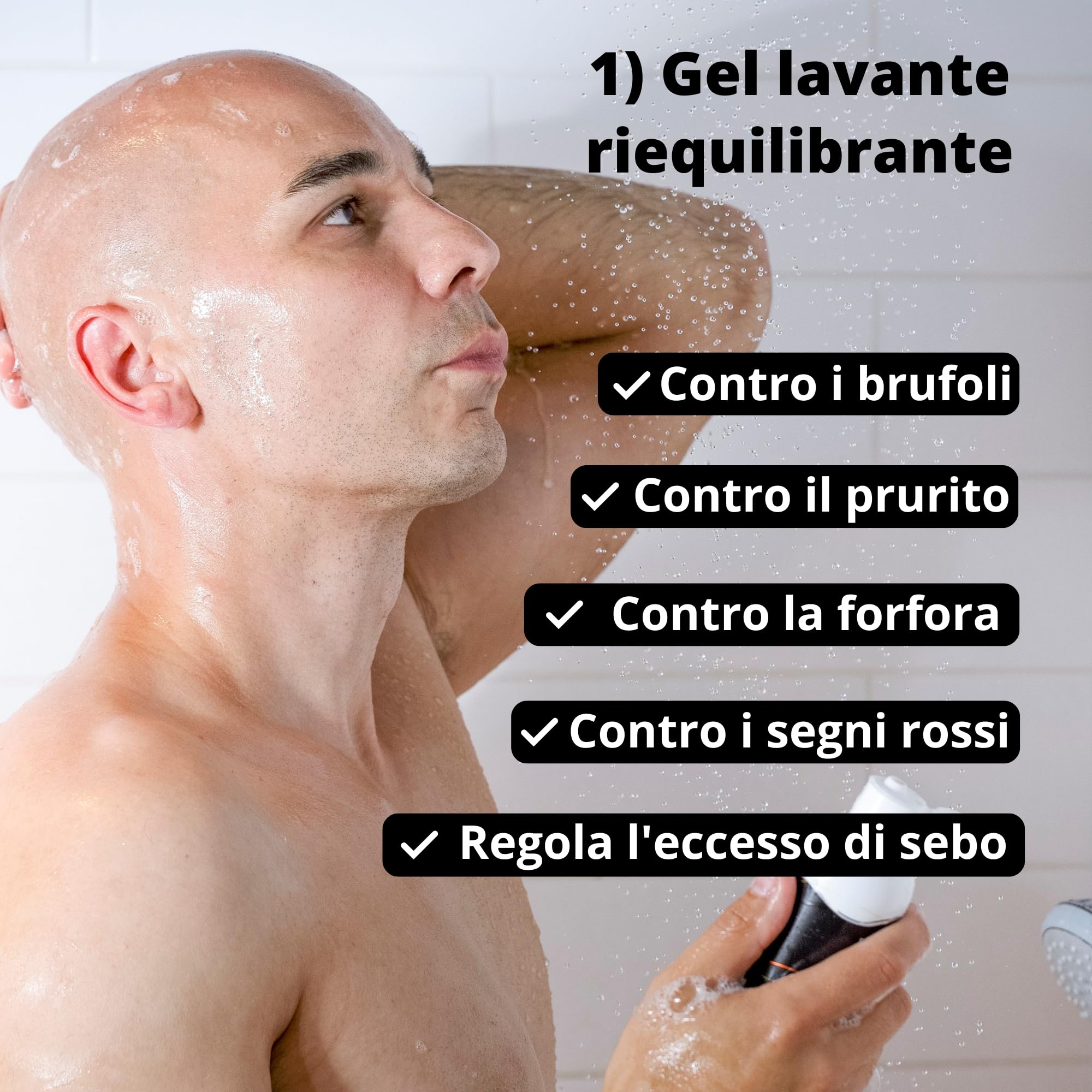 BOTAK Cofanetto Regalo Routine Quotidiana Testa Rasata e Calva | Francese | Detergente equilibrante 99% e Crema Idratante 97% di origine naturale, Vegan, Regalo ideale per Uomo e Papà