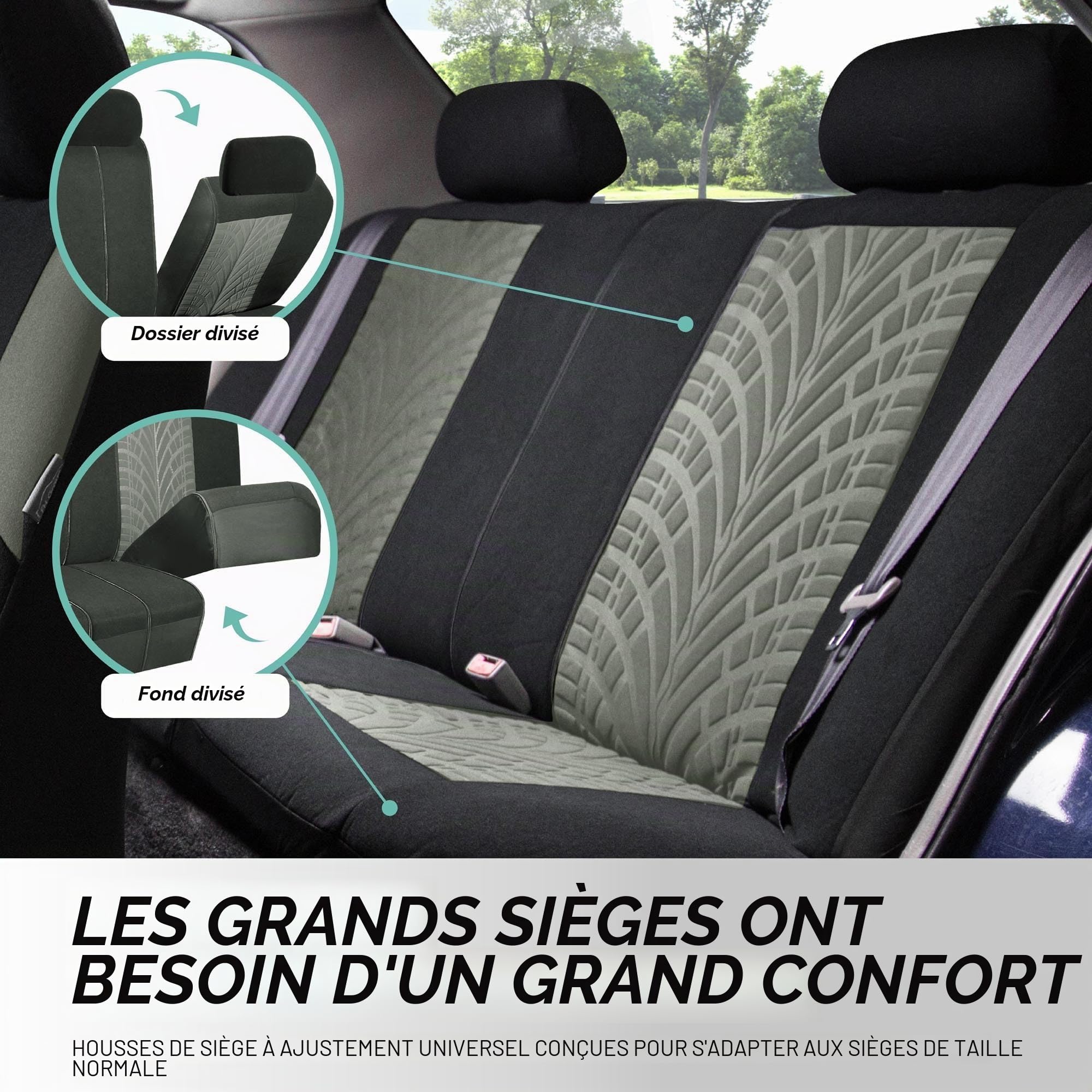 Housse de Siege Voiture pour Renault Megane E Tech 2022+, Housse de Siège Auto Avant et Arrière 4 Saisons, Couvre-Siège Voiture Respirant Imperméable, B-Grey