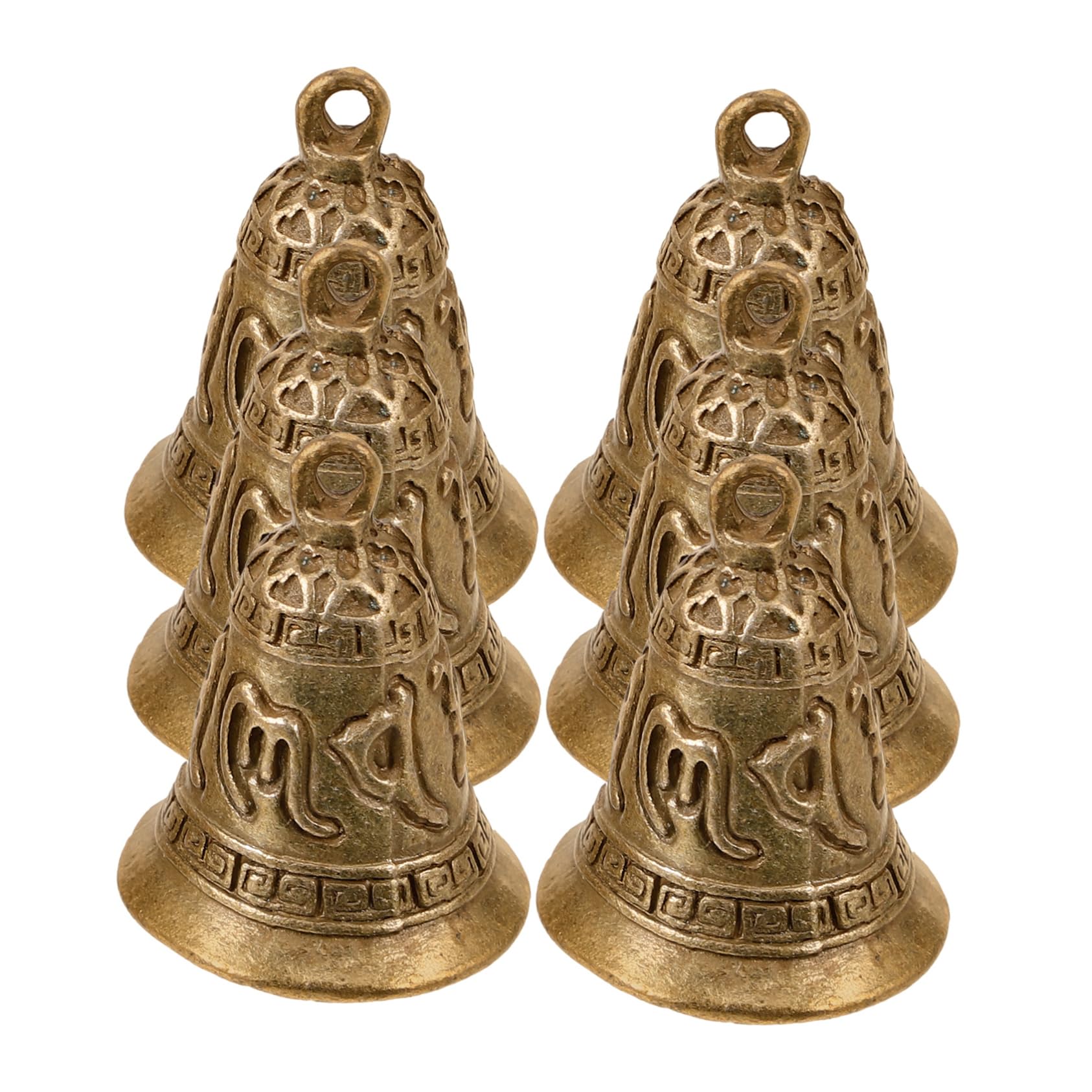 NUOBESTY 6Pcs Vintage Metal Wind Bells for DIY Crafting and Wedding Decor Hanging Bells for Home Decoration Unique Sound for Festive Atmosphere