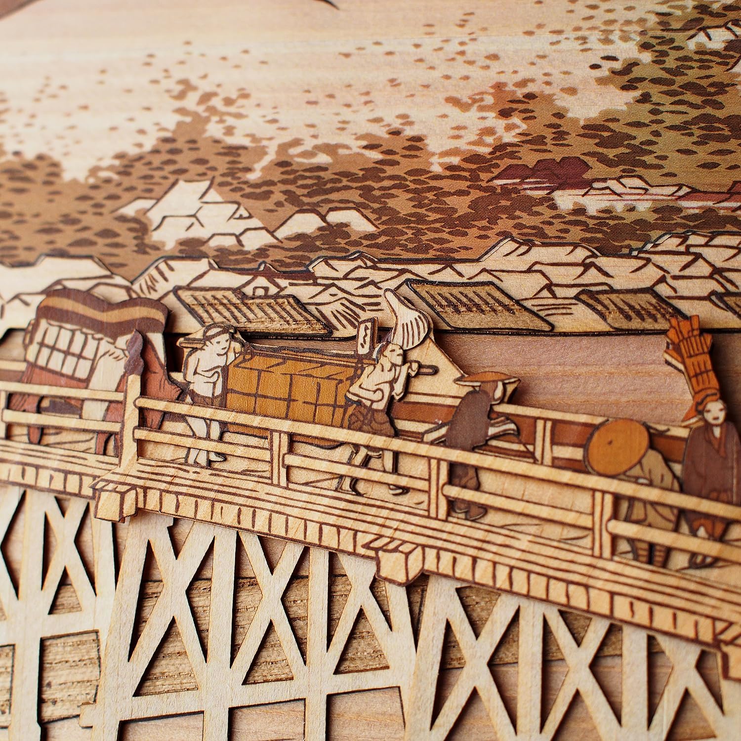 KINOWA Ukiyoe Art Kit Kiharie Sanjyo Ohashi at Kyoto by Hiroshige Made in Japan